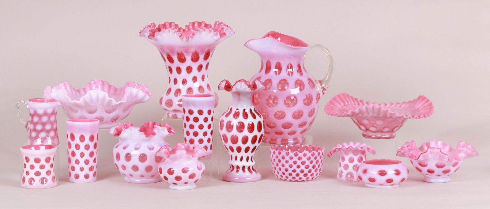 A Group of Cranberry Glass, Coin Spot (1 of 11)