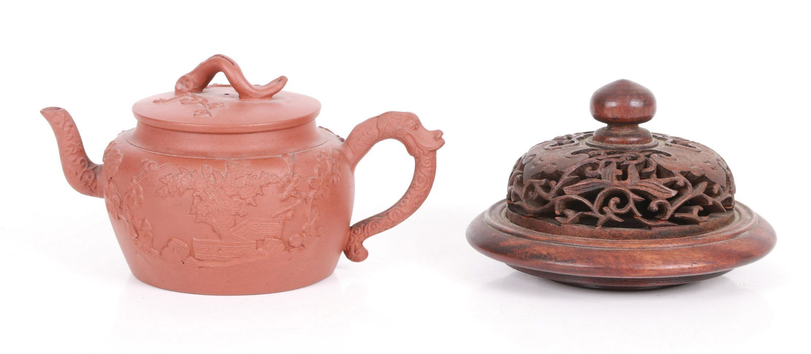 A Chinese Yixing Teapot and a Lid (1 of 10)