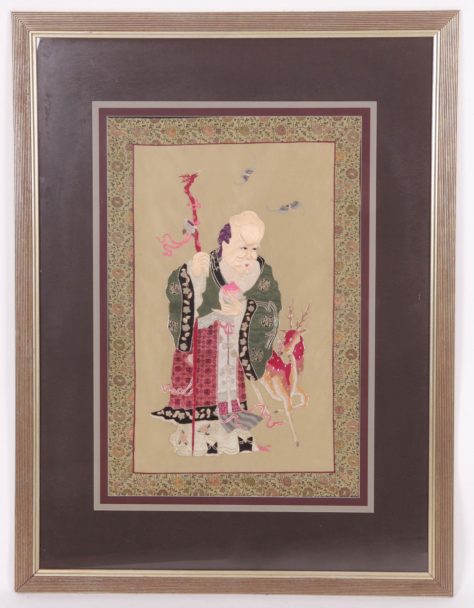 Shou Lao, Large Chinese Silk Embroidery (1 of 7)