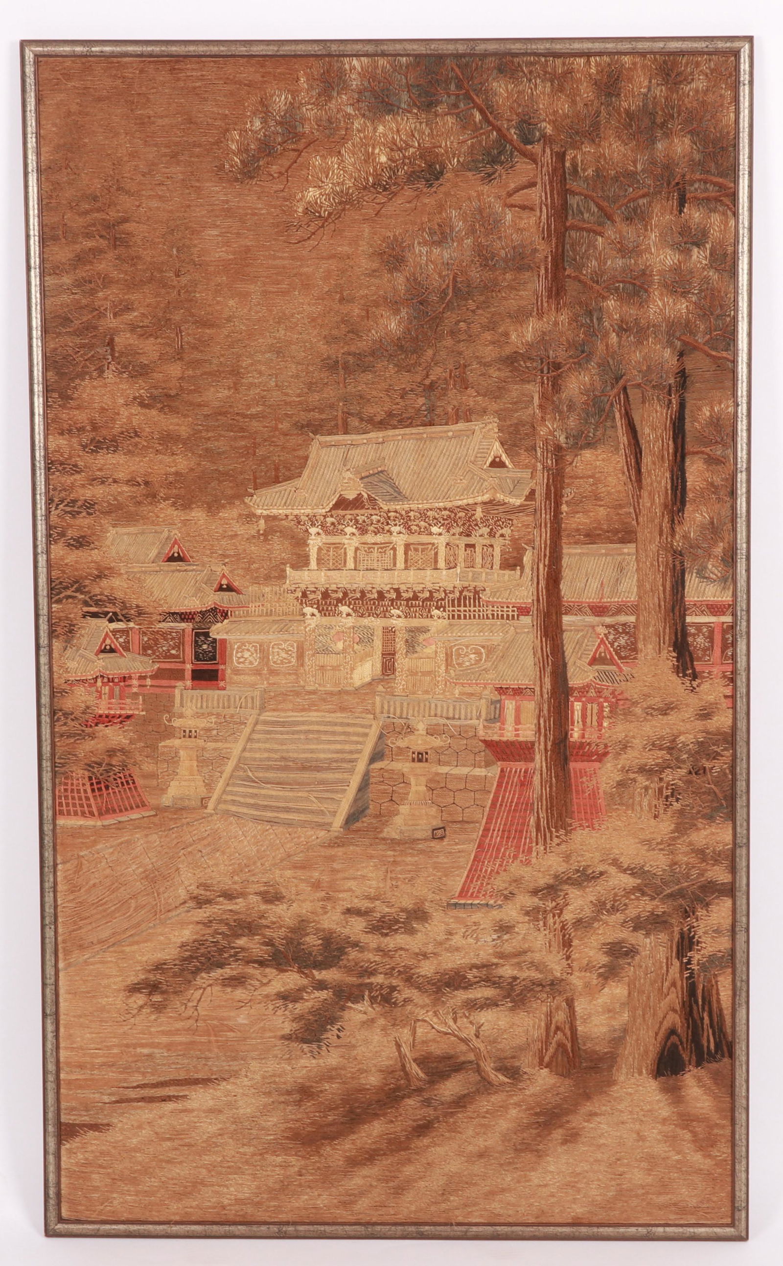 A Large Japanese Meiji Silk Embroidery (1 of 10)