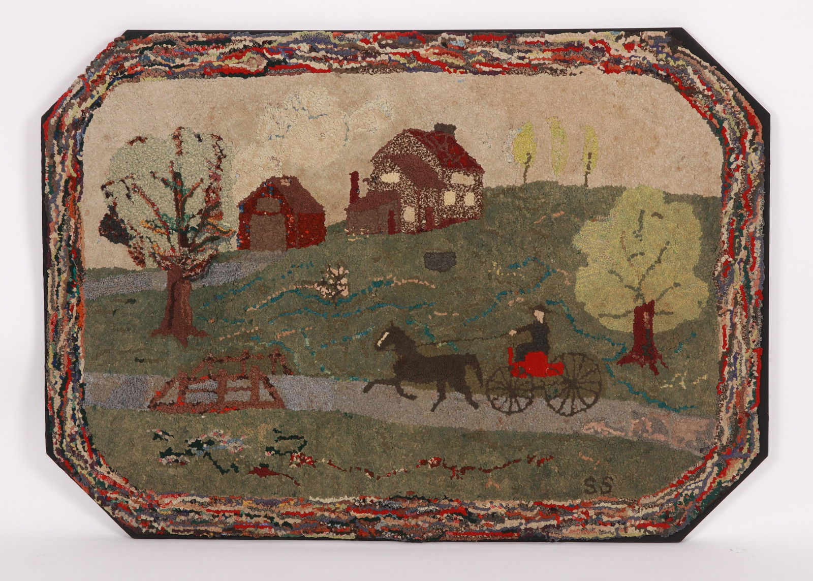 A Large American Hooked Rug (1 of 9)
