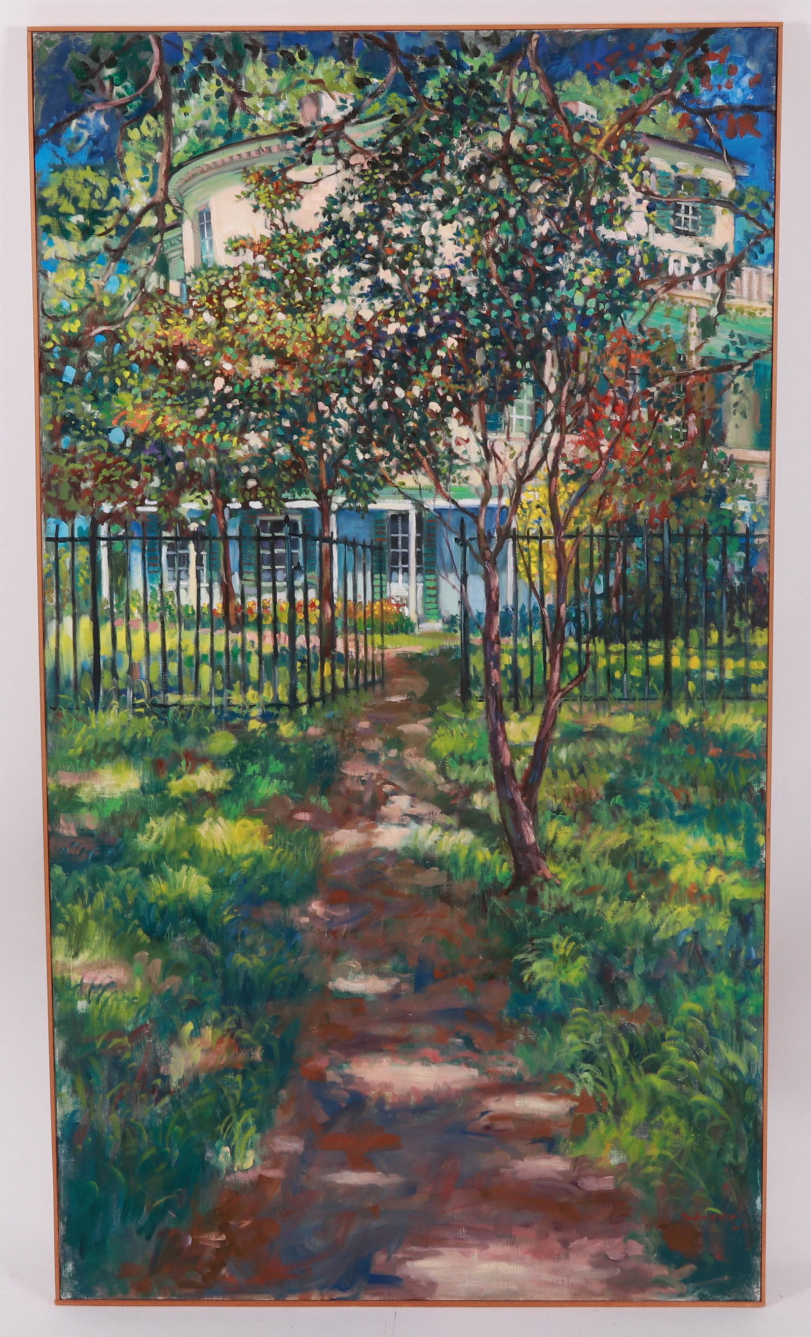 Douglas Elliott, Lemon Hill I: Oil on linen, signed and dated bottom right, also signed and titled verso. Dimensions: 64" H x 36" W Provenance: From a Main Line collection.