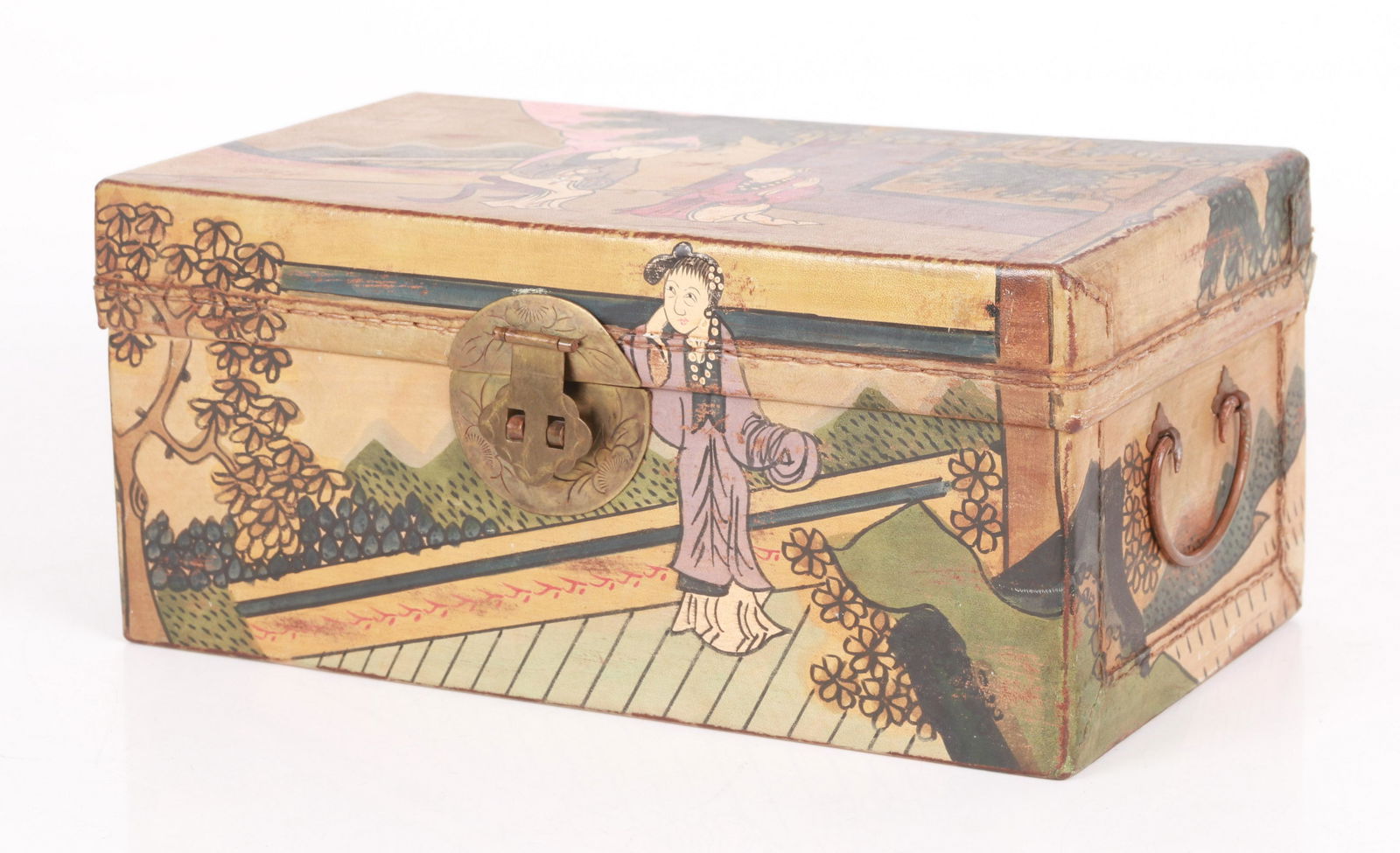 A Chinese Painted Pigskin Box (1 of 7)