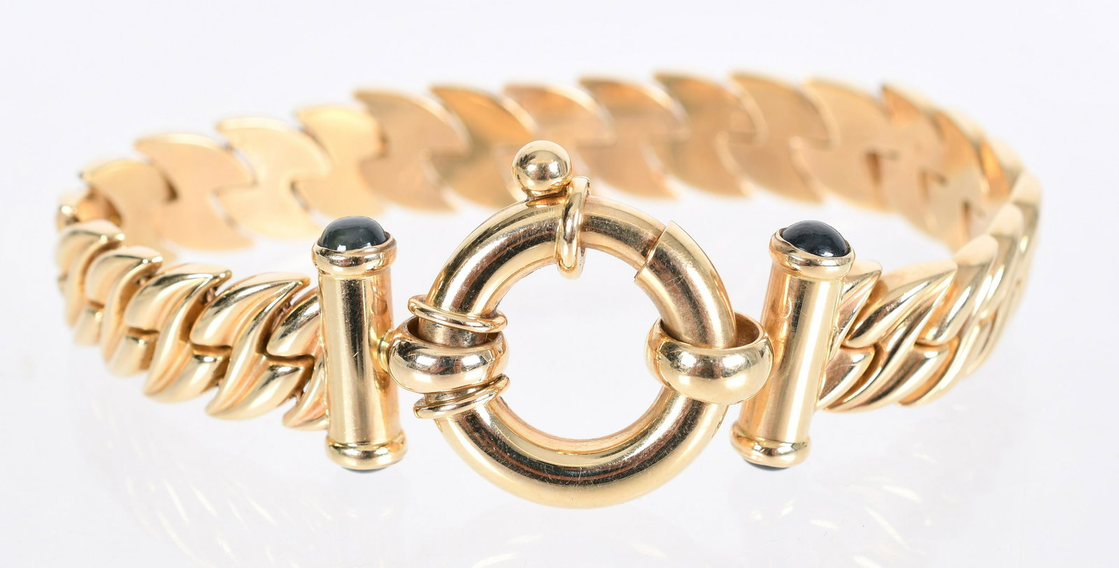 A 14k Gold and Onyx Bracelet (1 of 4)