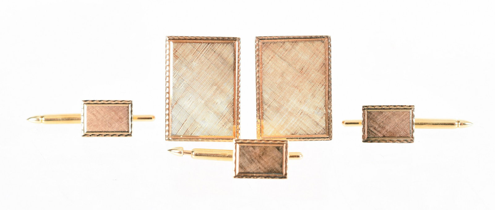Men's 14k Gold Cufflinks and Stud Set (1 of 7)