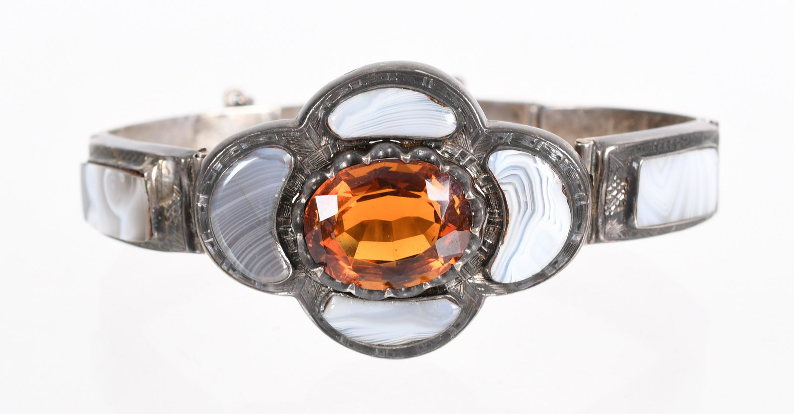 A Scottish Silver and Agate Bracelet (1 of 5)