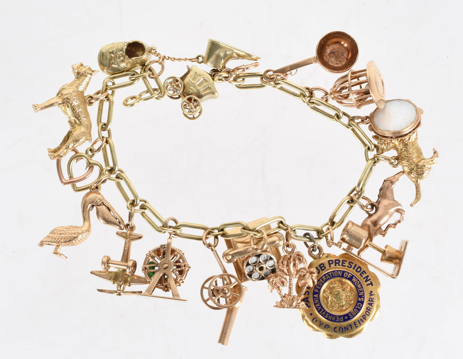 A 14k Gold Charm Bracelet with 17 Charms (1 of 9)