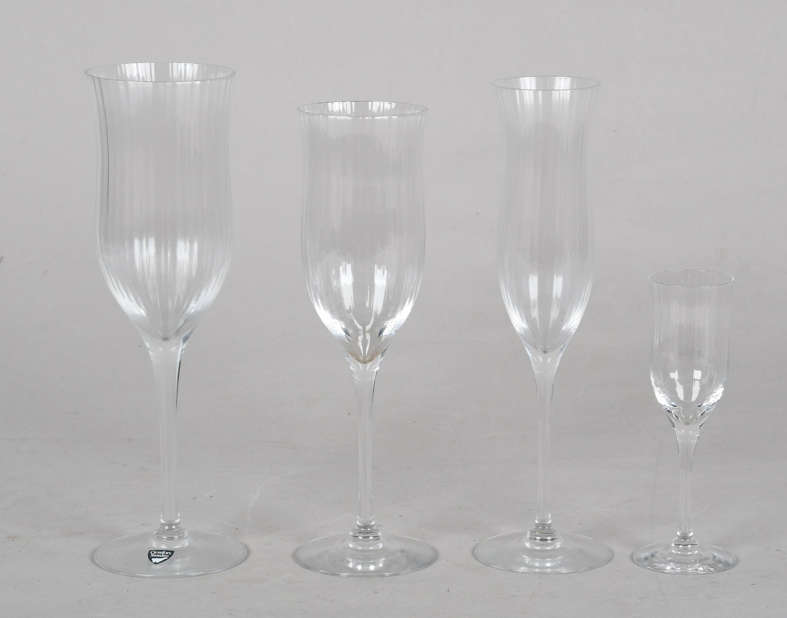 A Set of Crystal Flutes by Orrefors (1 of 5)