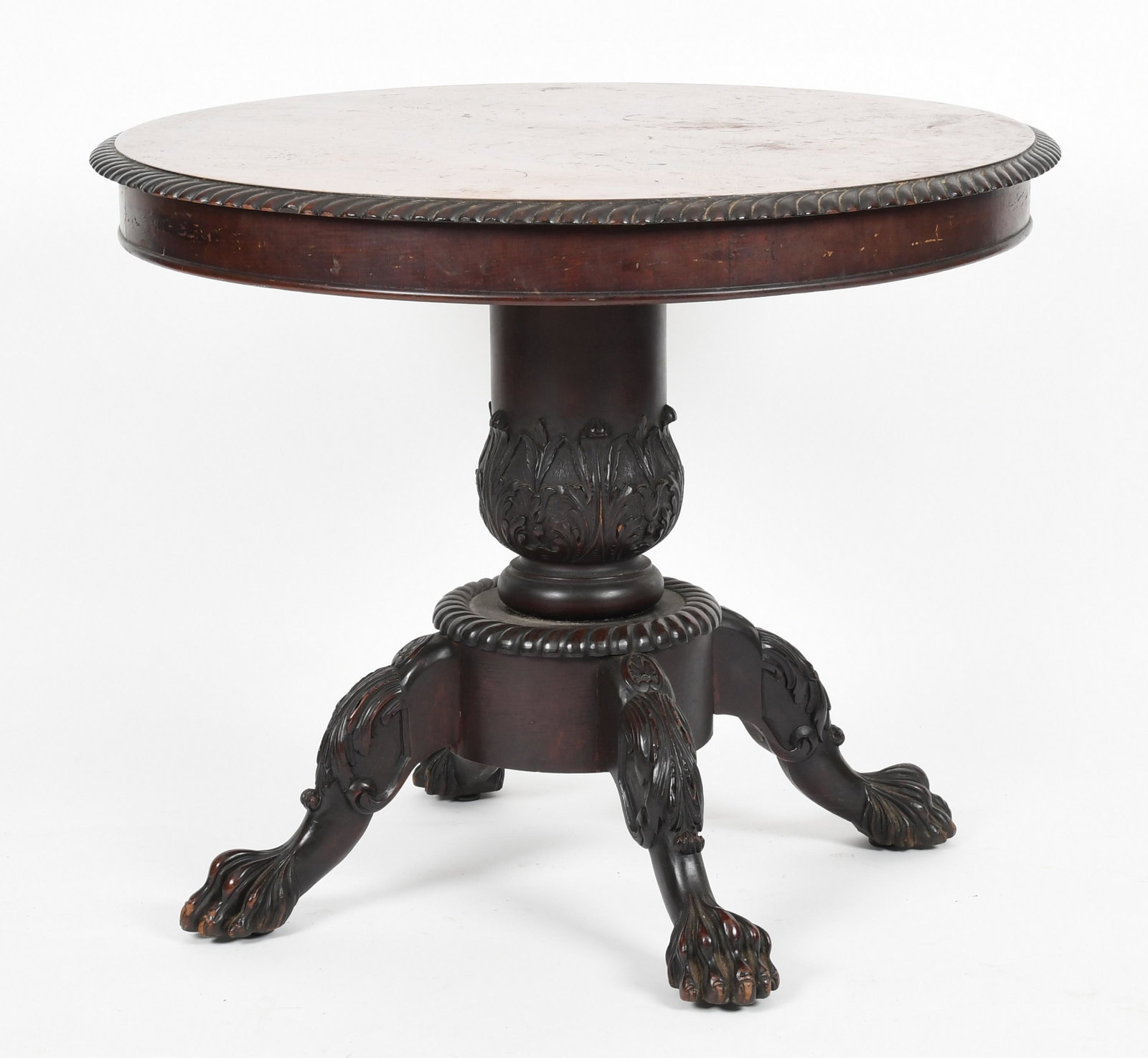 A Classical style carved mahogany center table (1 of 7)