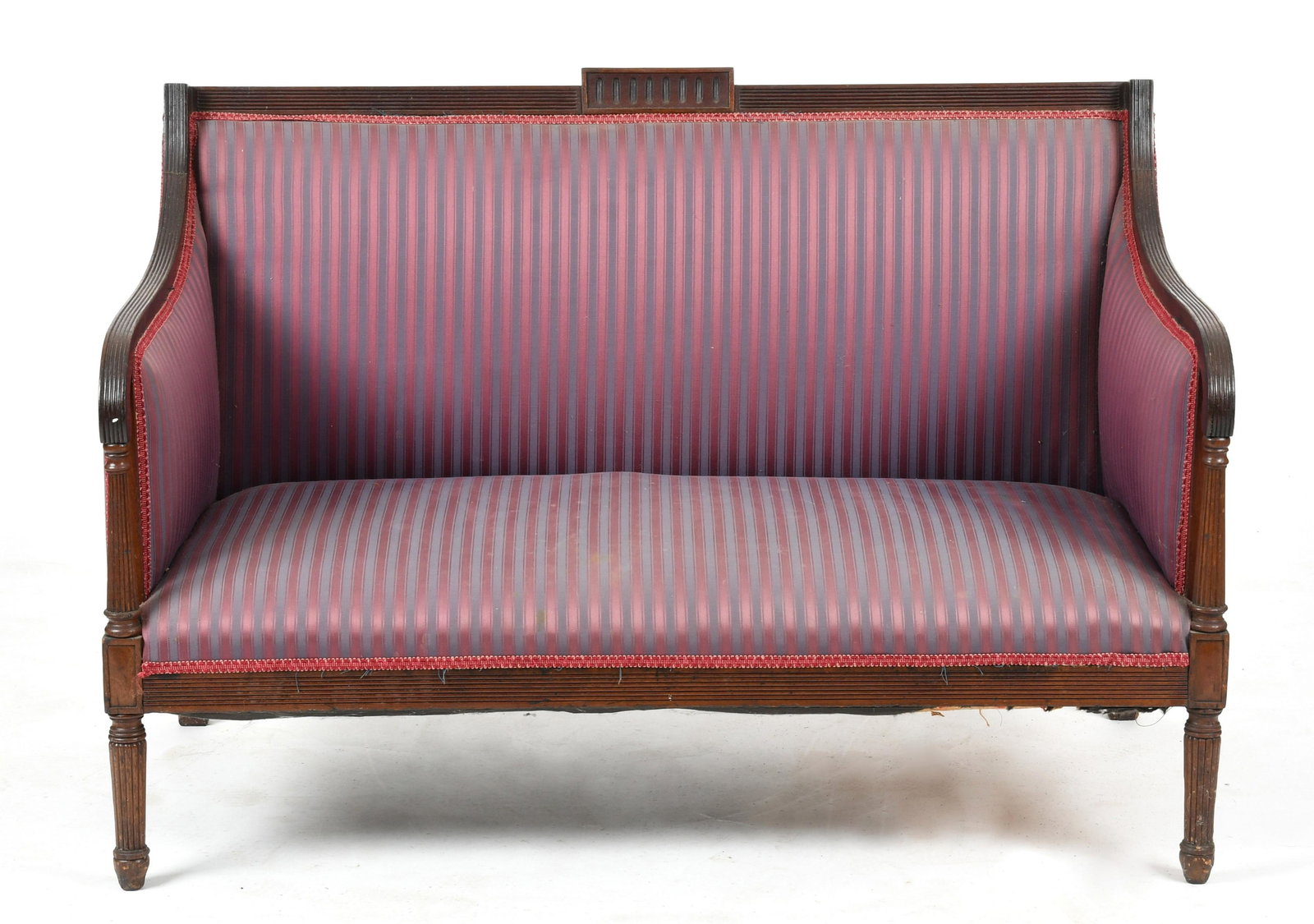 A Federal carved mahogany settee (1 of 9)