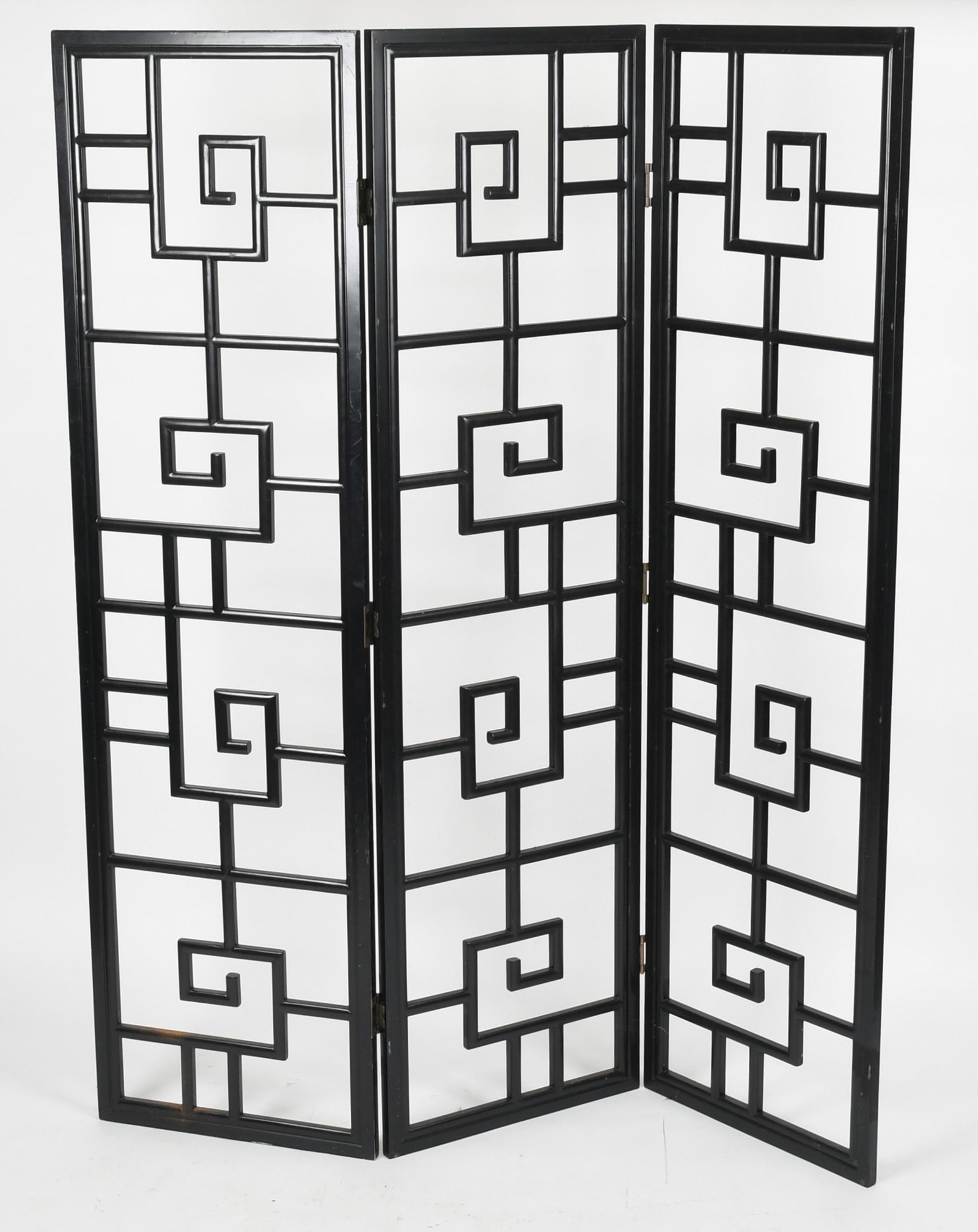 Asian Style Ebonized Three Fold Floor Screen (1 of 5)