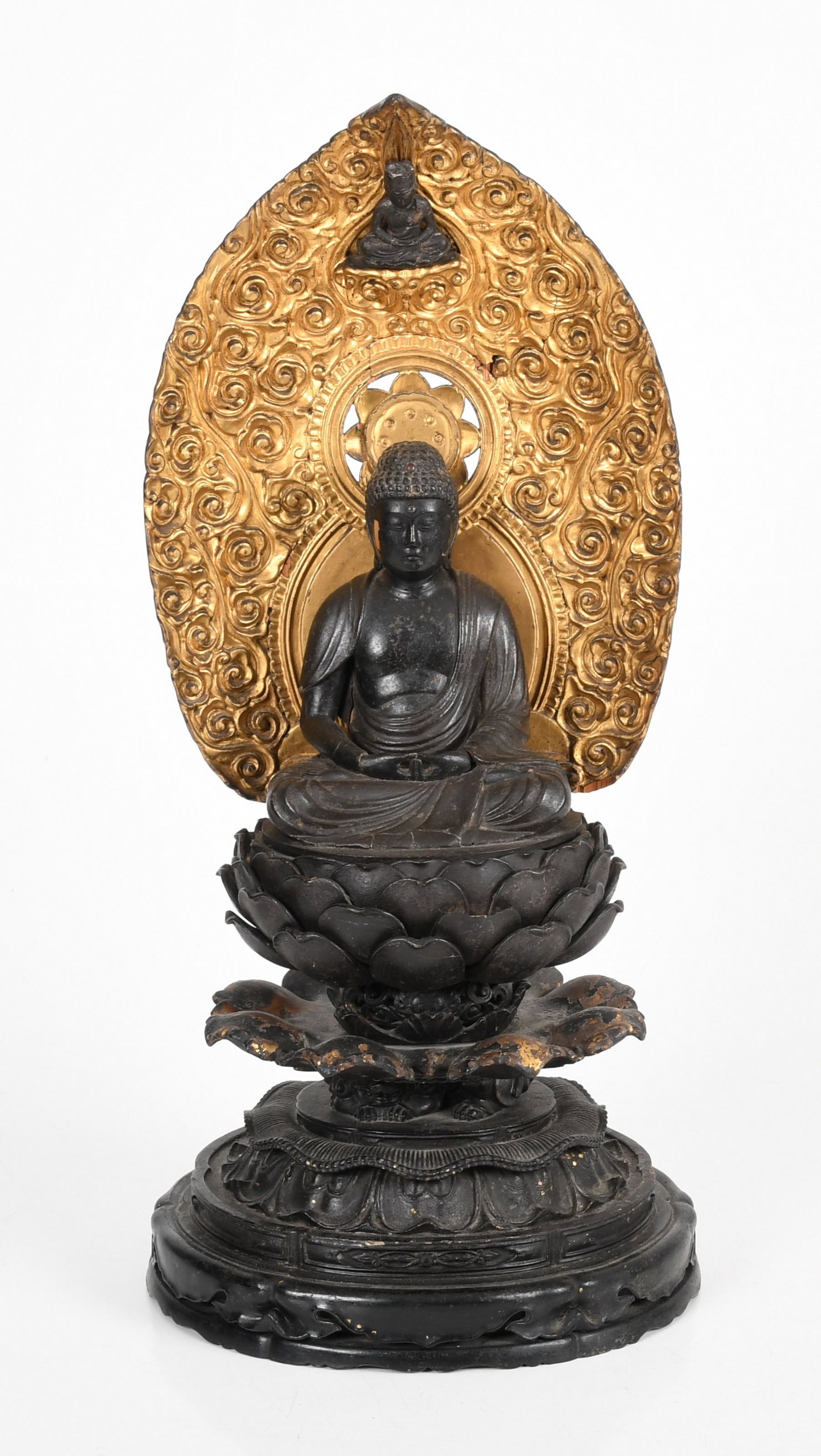 Japanese parcel gilt and ebonized seated Buddha (1 of 9)