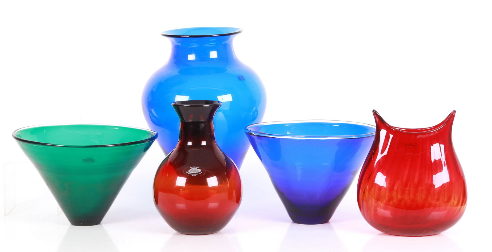 Five Blenko glass vessels, modern (1 of 10)