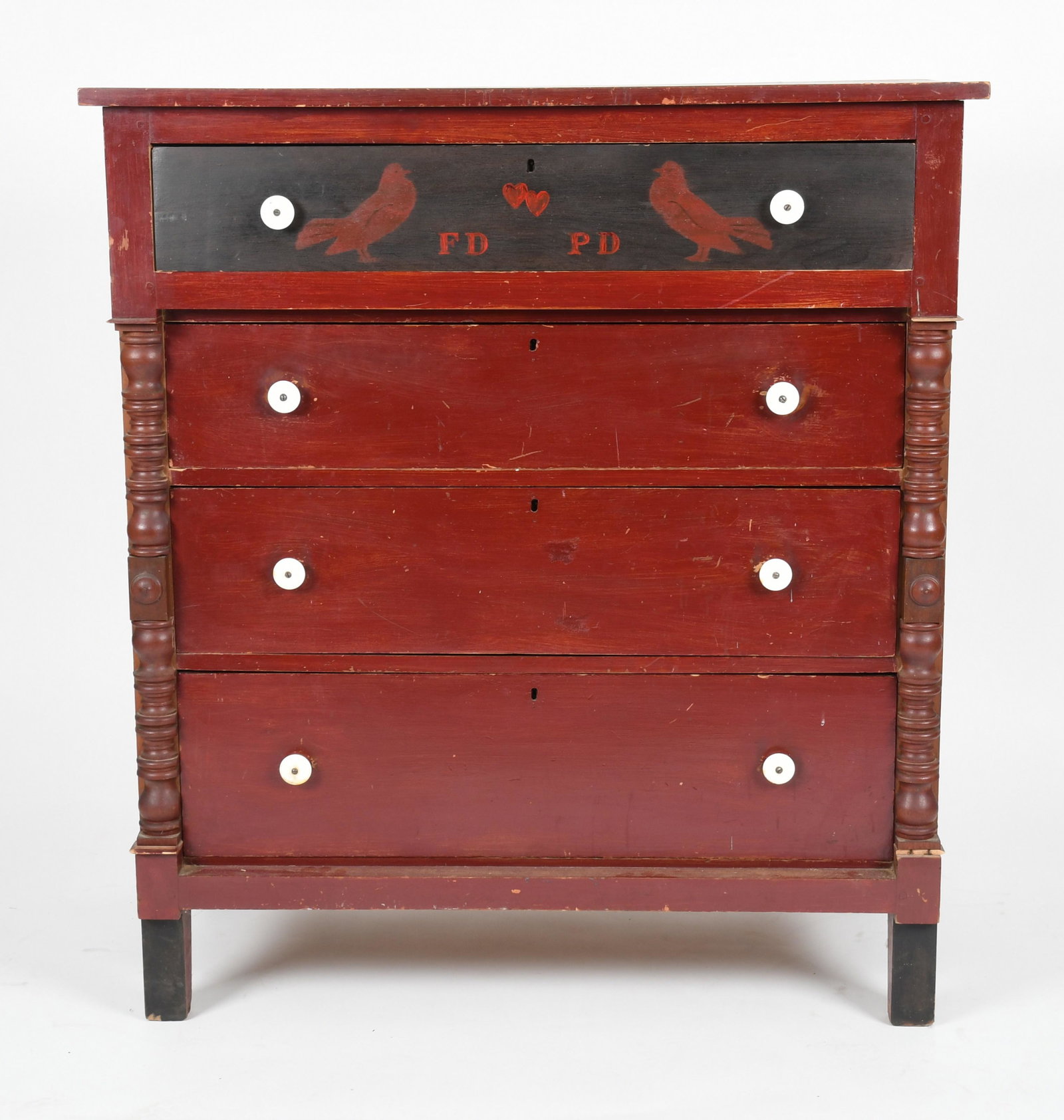 Pennsylvania Red-Painted Poplar & Pine Chest (1 of 9)