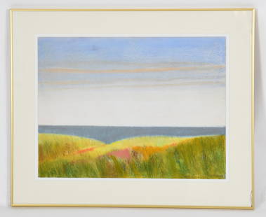 Hans Moller (1905 - 2000) Pastel: An abstract landscape, signed and dated for 1969 at the lower right. Dimensions:18" x 24", the frame 25" x 31". Provenance:From a Bethlehem, PA collection.