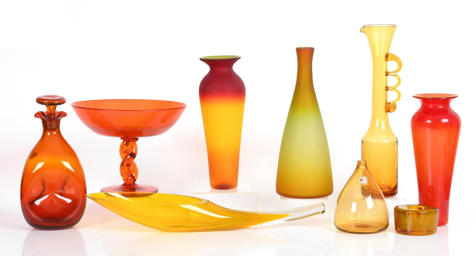 Nine Blenko glass table articles (1 of 13)