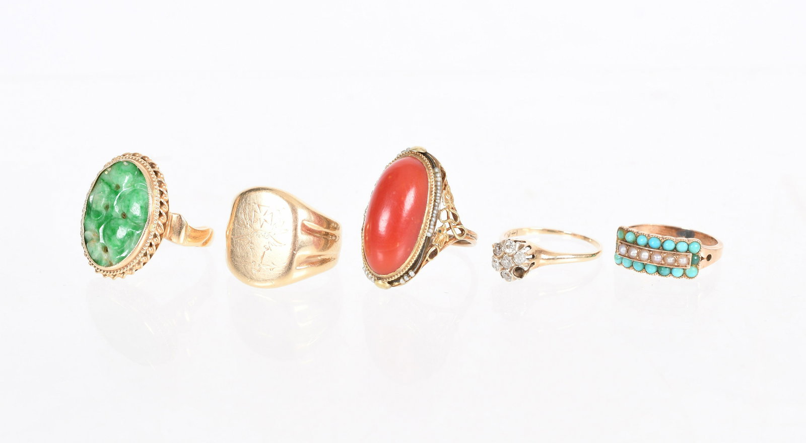 Five Antique 14k Gold Rings (1 of 10)