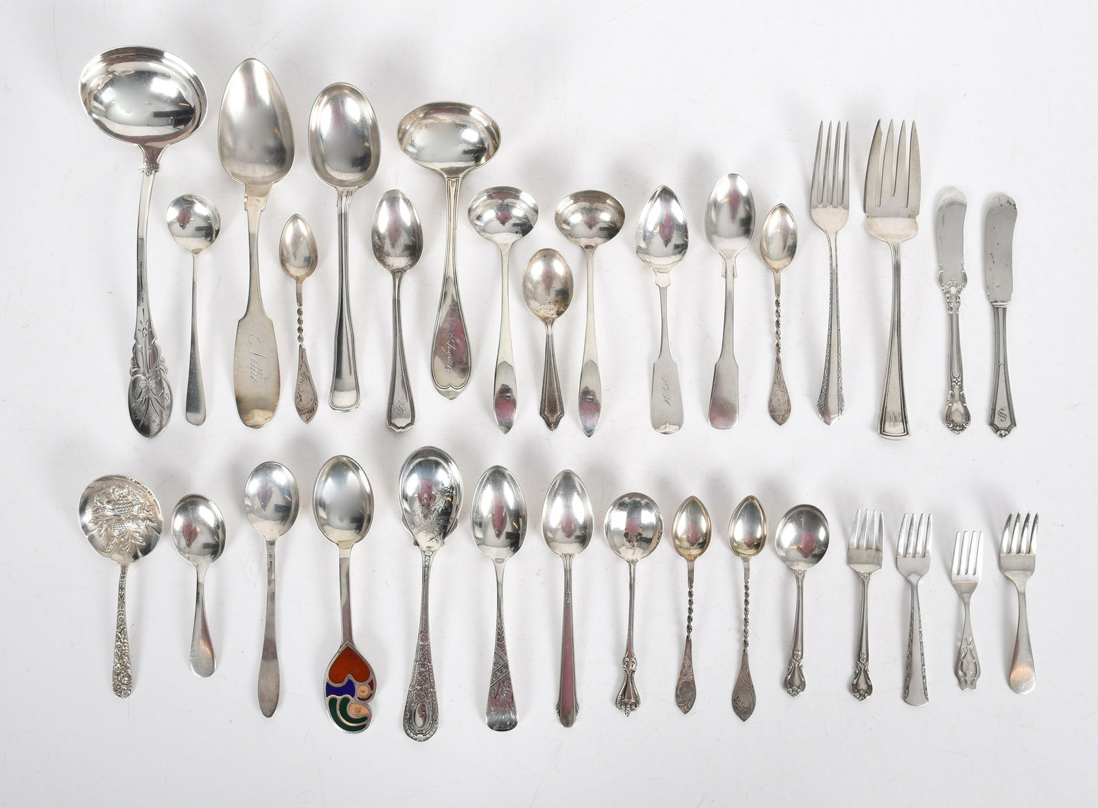 A Group of Coin Silver and Sterling Flatware (1 of 15)