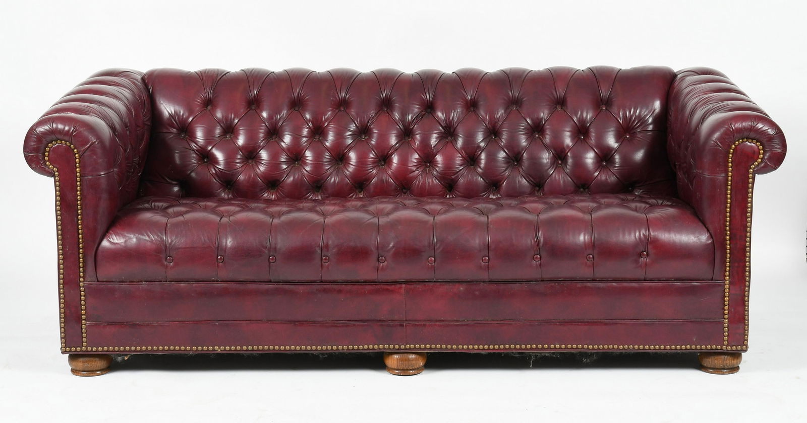 English Style Oxblood Tufted Chesterfield Sofa (1 of 7)