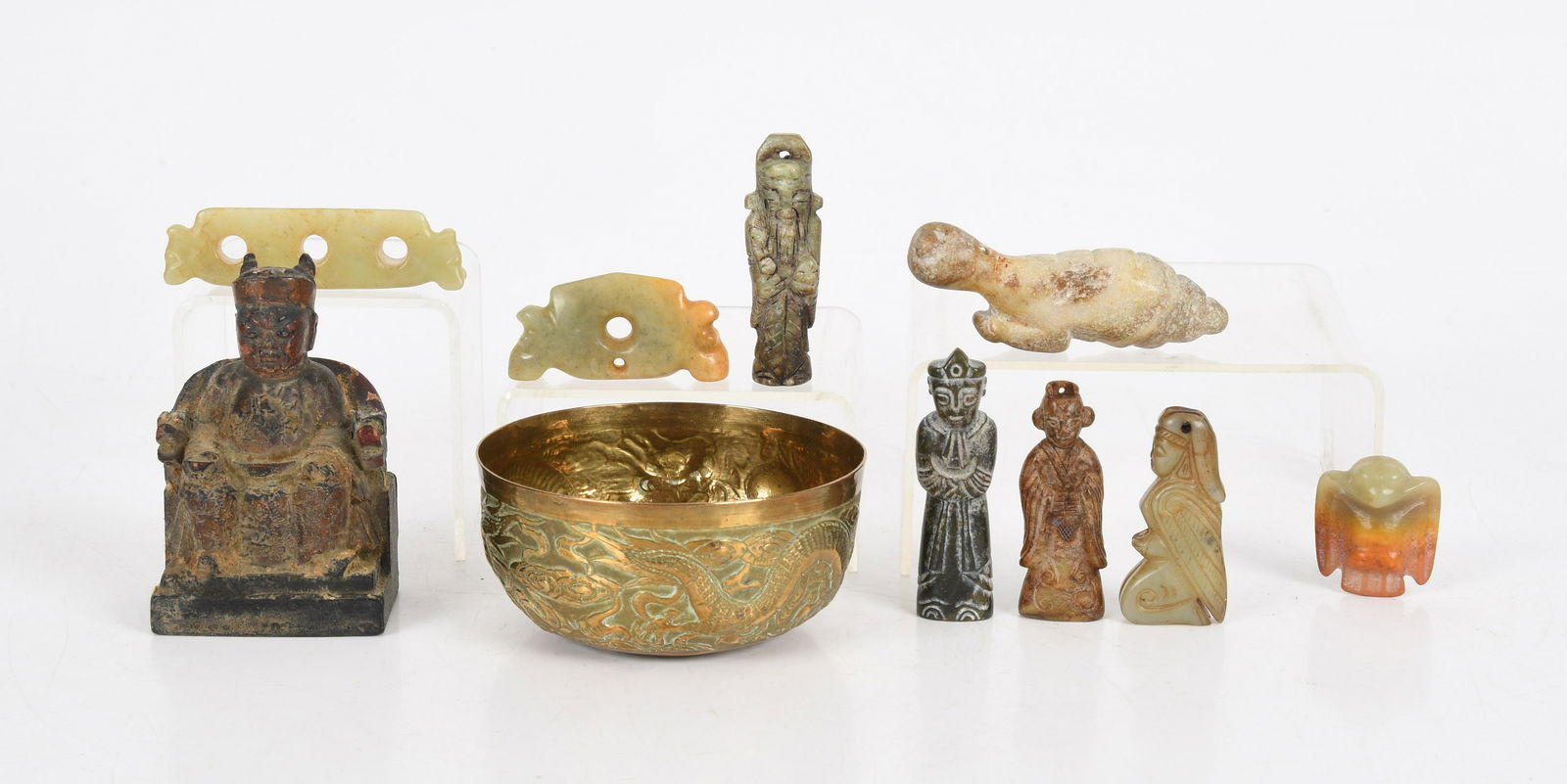 Group of small Chinese objects: Hardstone, etc (1 of 12)