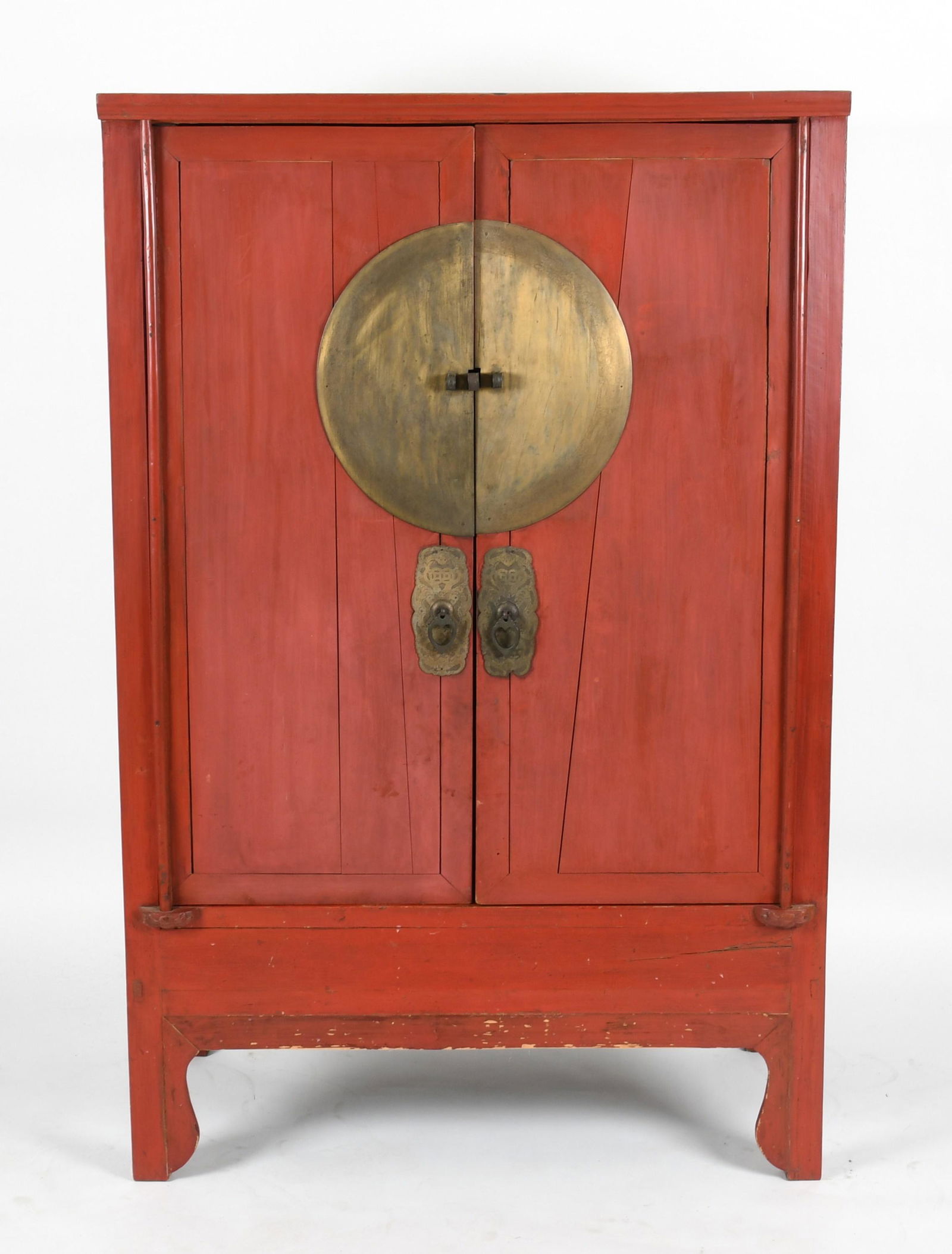 Chinese Red Lacquer Wardrobe Cabinet (1 of 10)