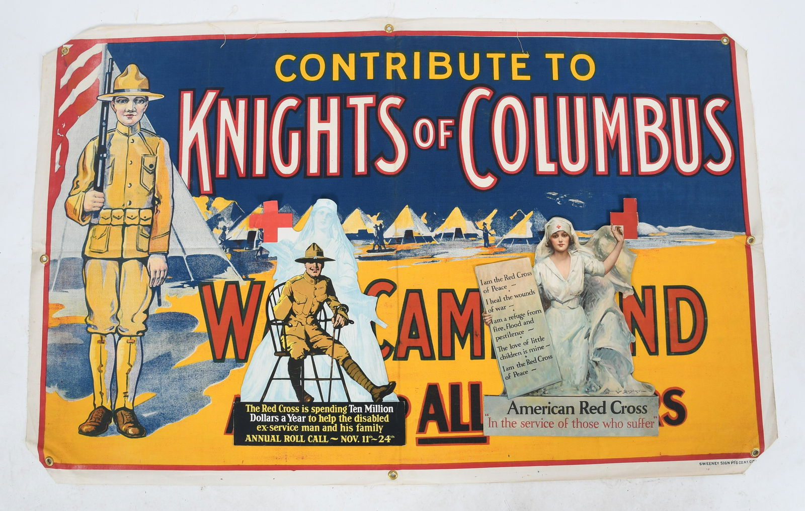 Three WWI Military Items, Displays and Banner (1 of 13)