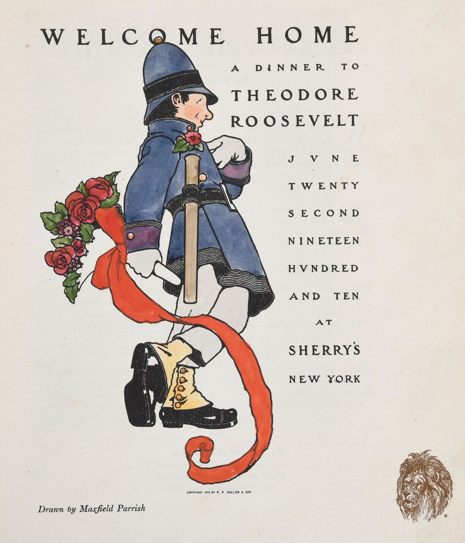 Welcome Home Menu for Theodore Roosevelt-1910 (1 of 19)