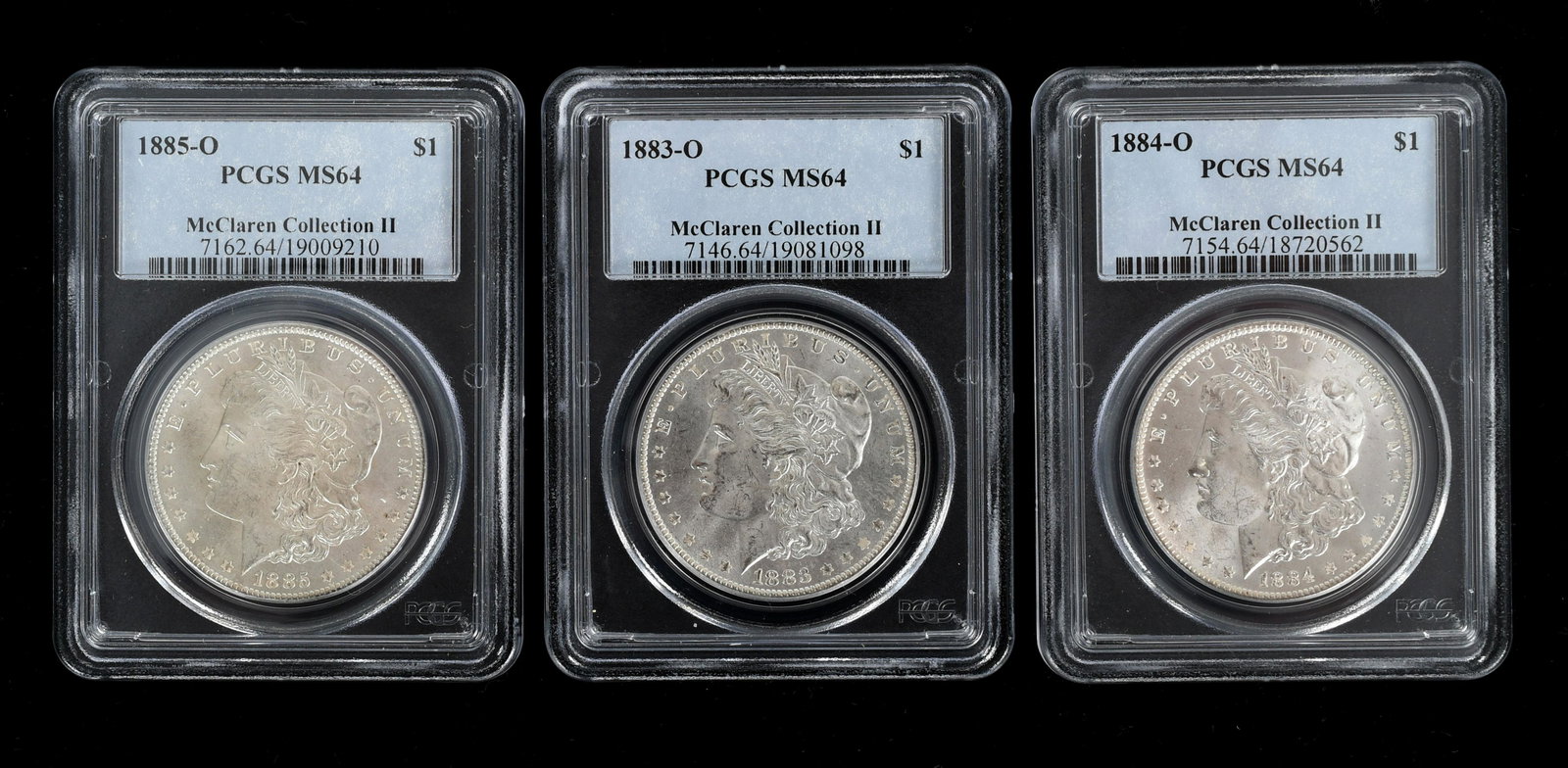 Three American Silver Dollars, 1883-1885 O (1 of 8)