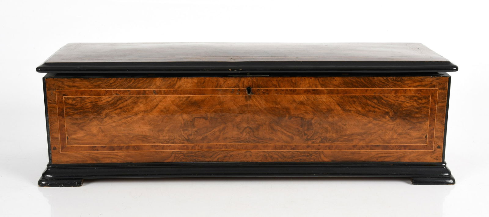 Swiss Inlaid Figured Walnut Cylinder Music Box (1 of 11)