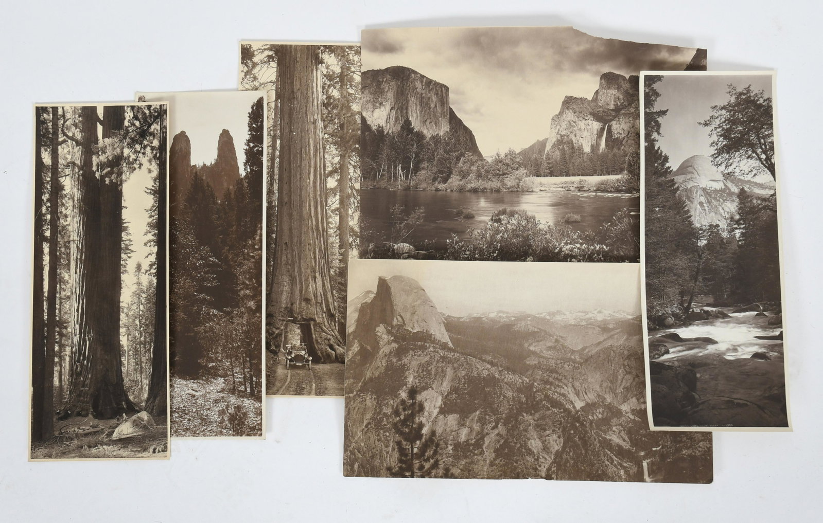 A Group of Early Yosemite Photographs: By Arthur Pillsbury, silver gelatin prints. There are a total of six prints. Dimensions:From 13 1/2" x 5 1/4" to 10 1/2" x 13". Provenance:From a Main Line collection.