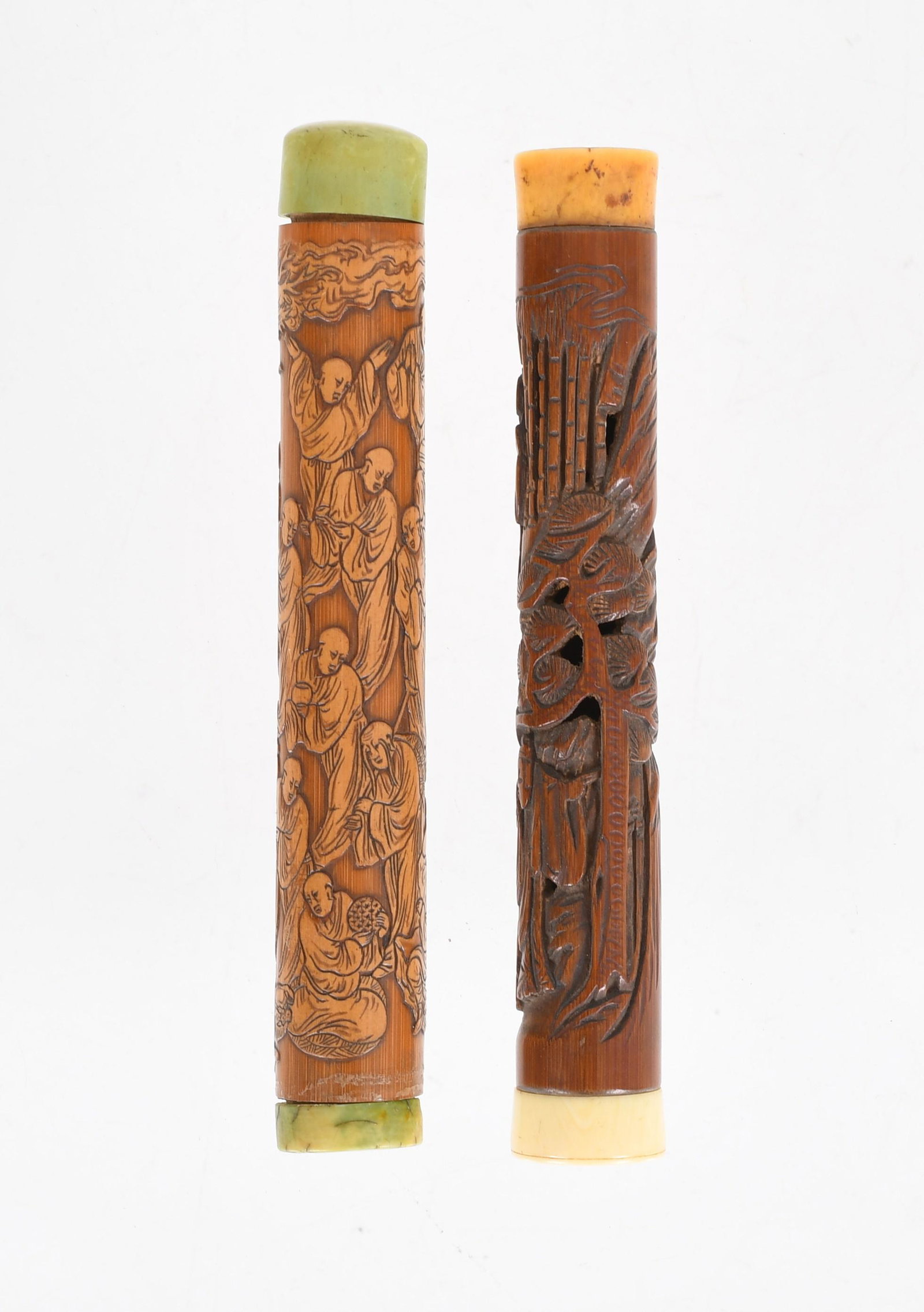 Two Chinese Carved Bamboo Joss Stick Holders (1 of 19)