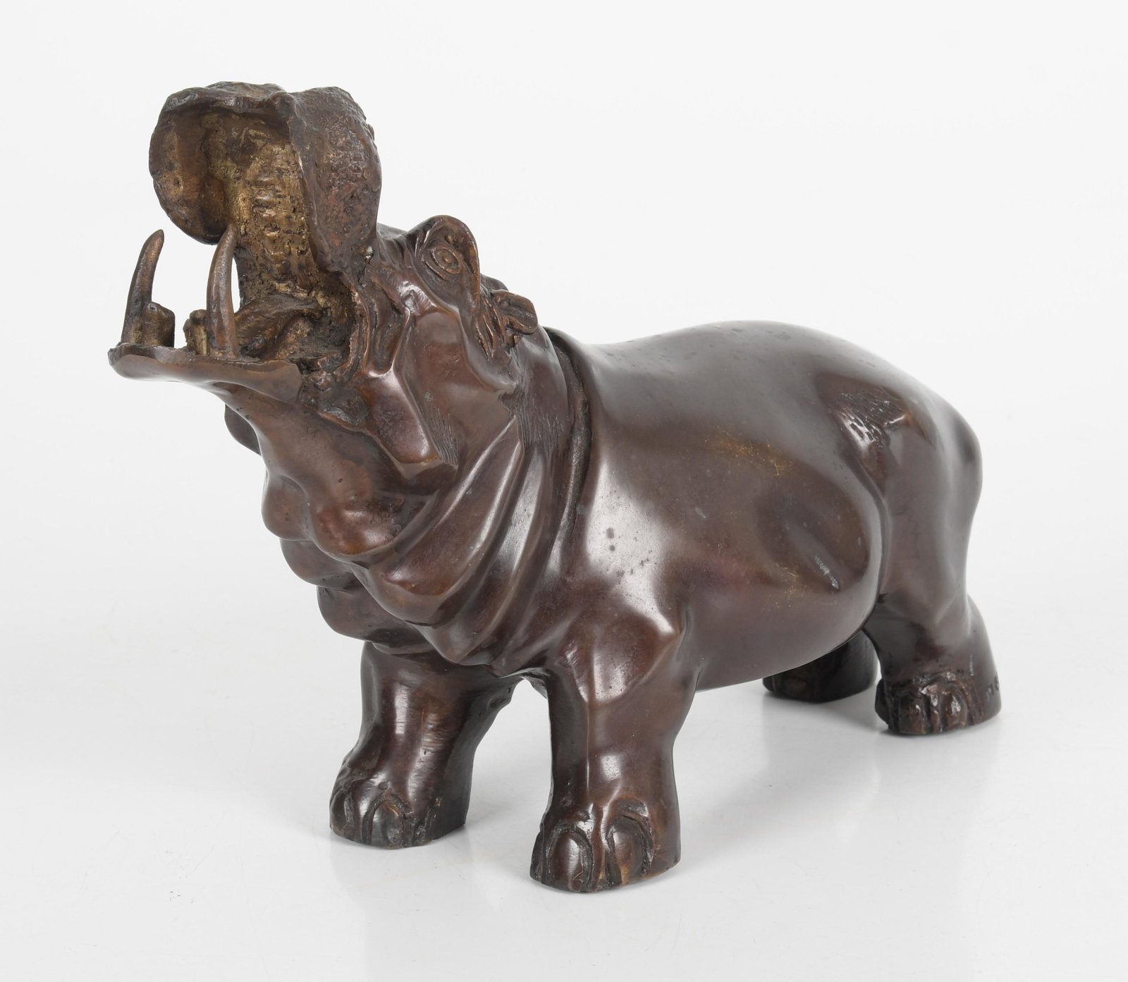 Patinated Bronze Model of a Hippopotamus (1 of 6)