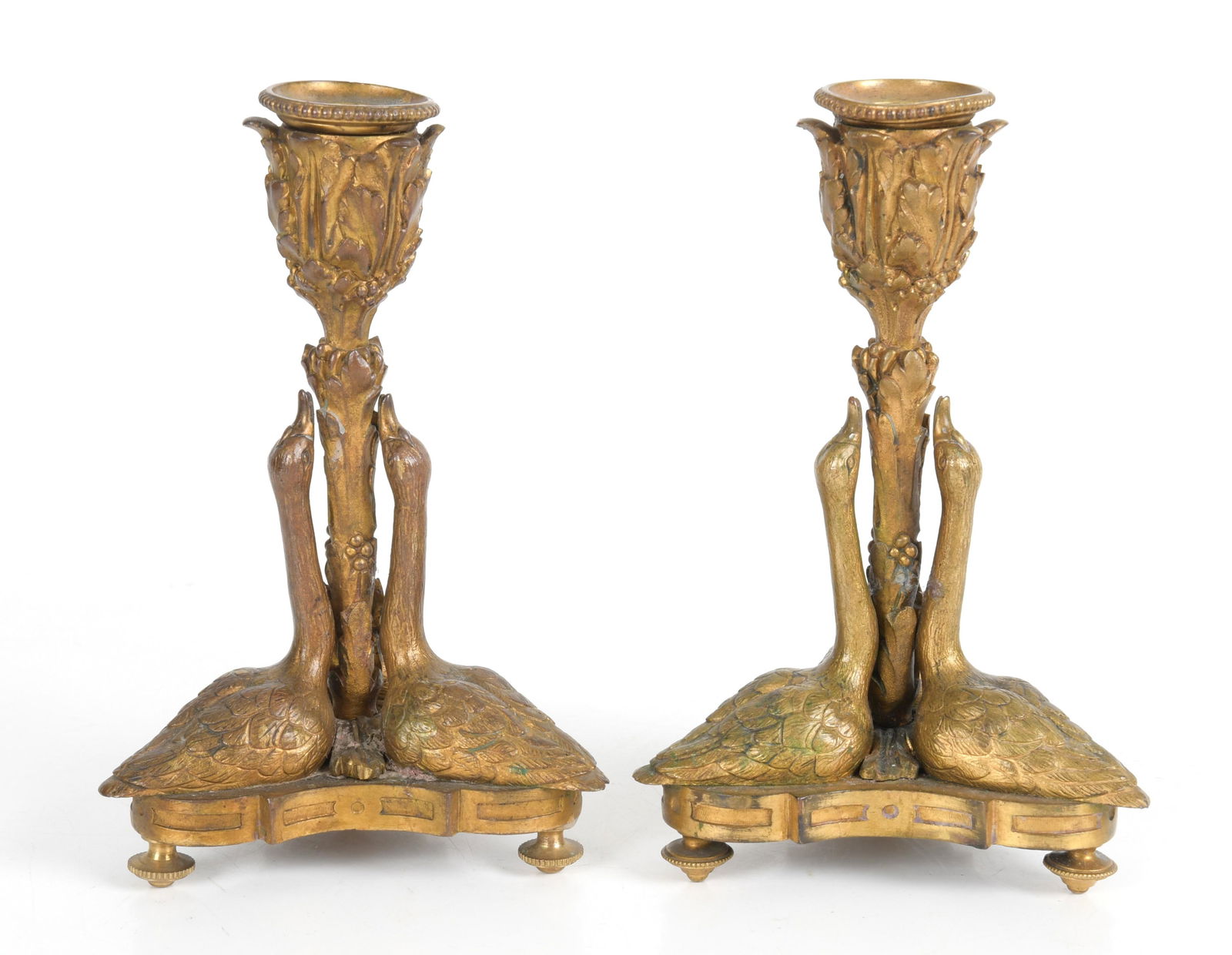 Pair of French Neoclassical Bronze Candlesticks (1 of 8)