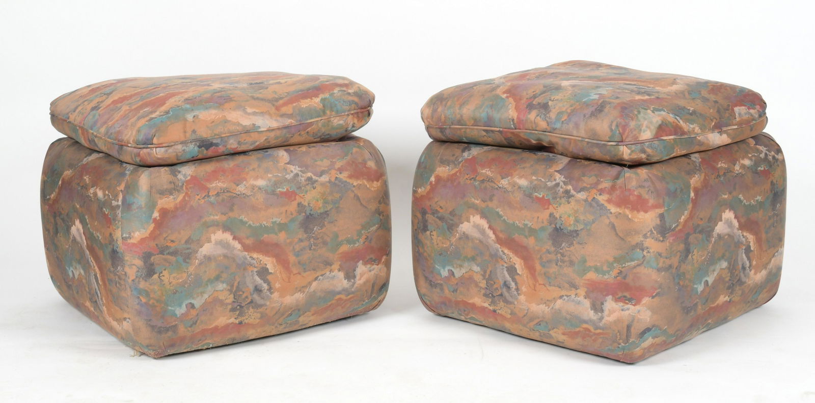 Pair of Upholstered Ottomans (1 of 5)