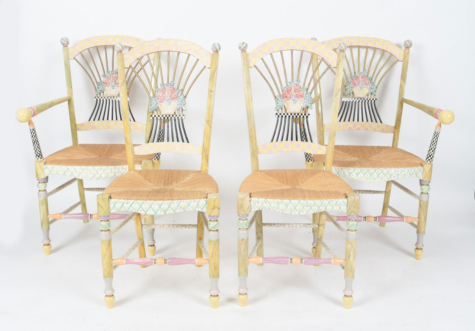 Four MacKenzie-Childs Paint Decorated Chairs (1 of 9)