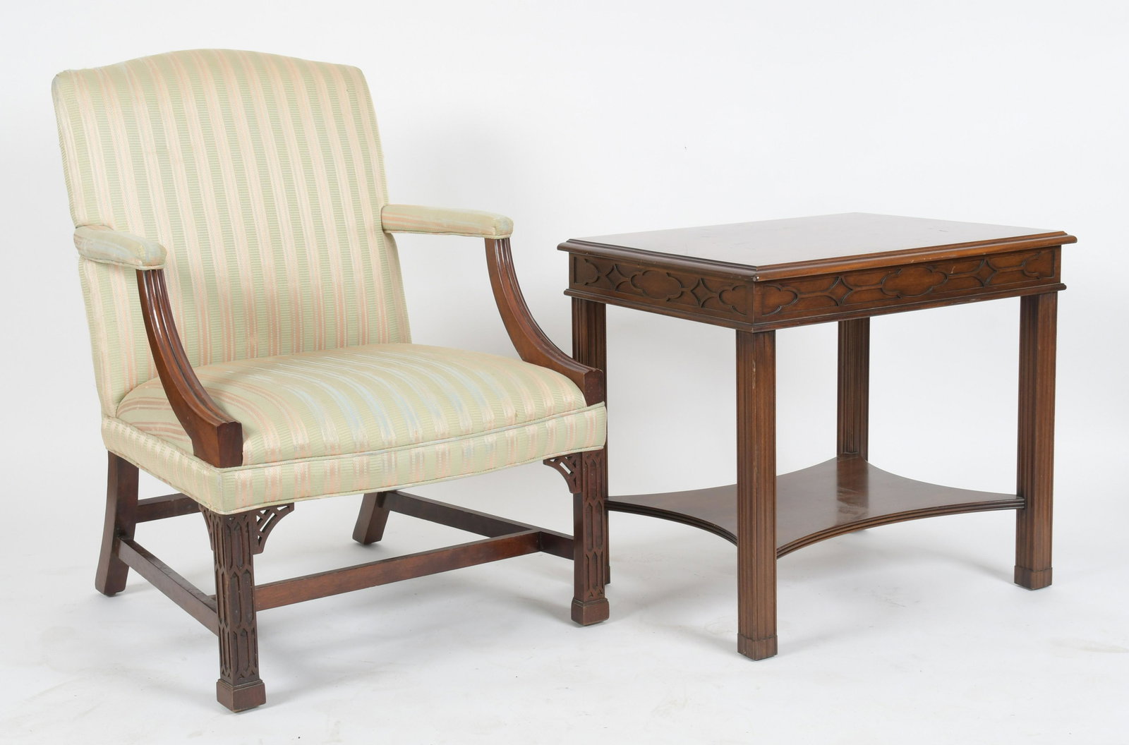 Baker George III Style Mahogany Library Armchair (1 of 13)