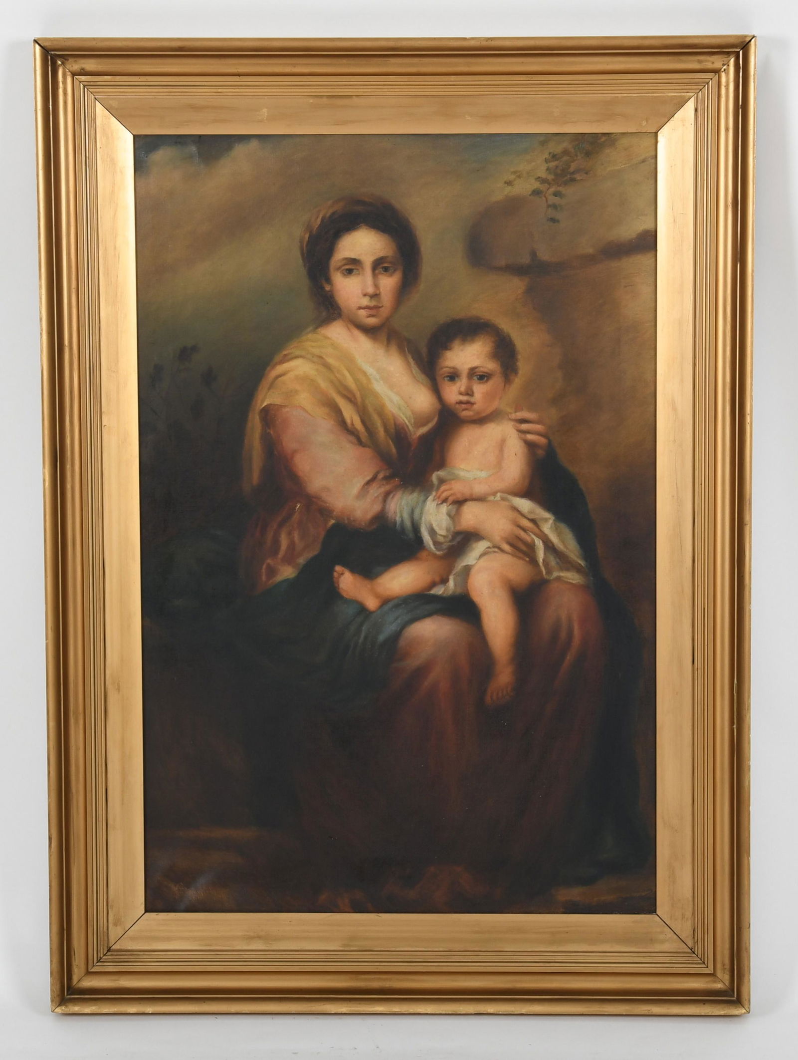 After Bartolome Murillo, Madonna of Milk: After Bartolome Esteban Murillo (Spanish, 1617-1682), Madonna of Milk, 19th century, oil on canvas, unsigned. Dimensions:35 1/2" x 23 1/2", the frame 43" x 31". Provenance:From a local collection.