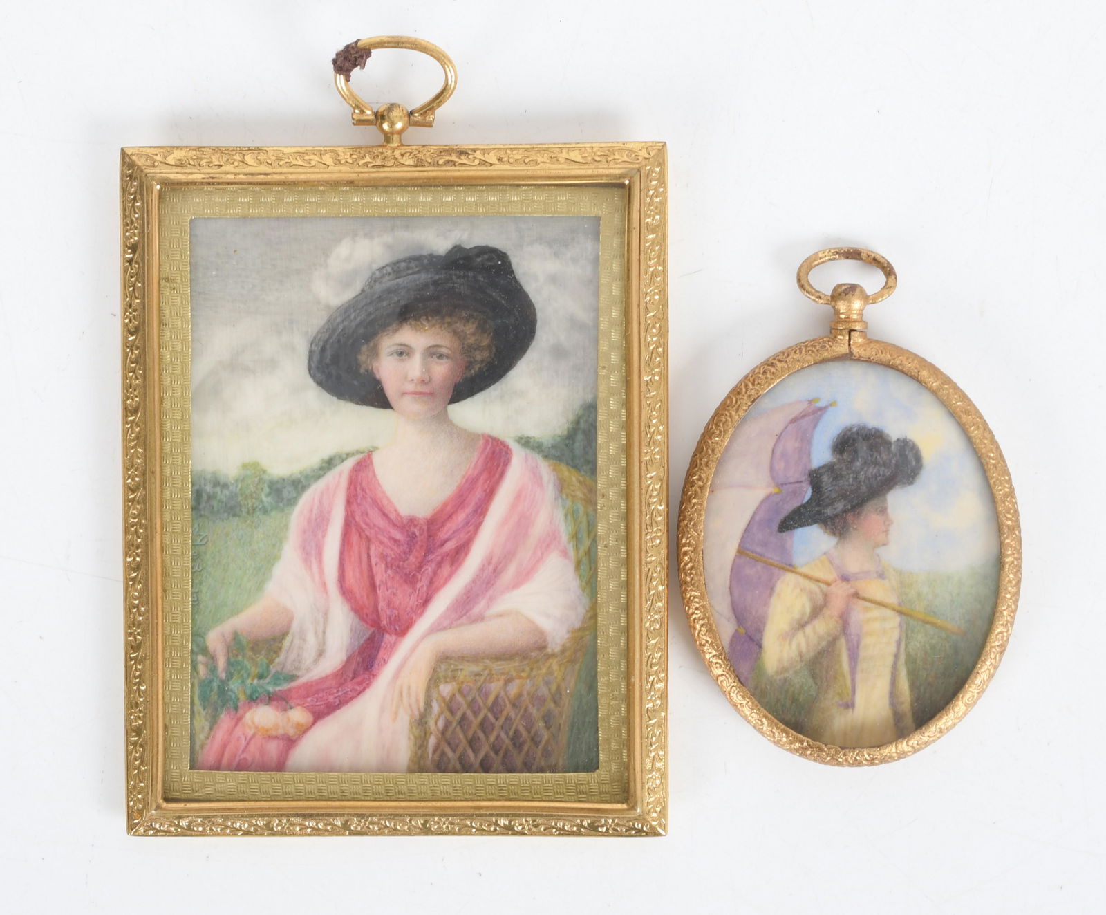 Marion Leale Sharp (1875-1979) Two Portrait Miniatures (1 of 7)