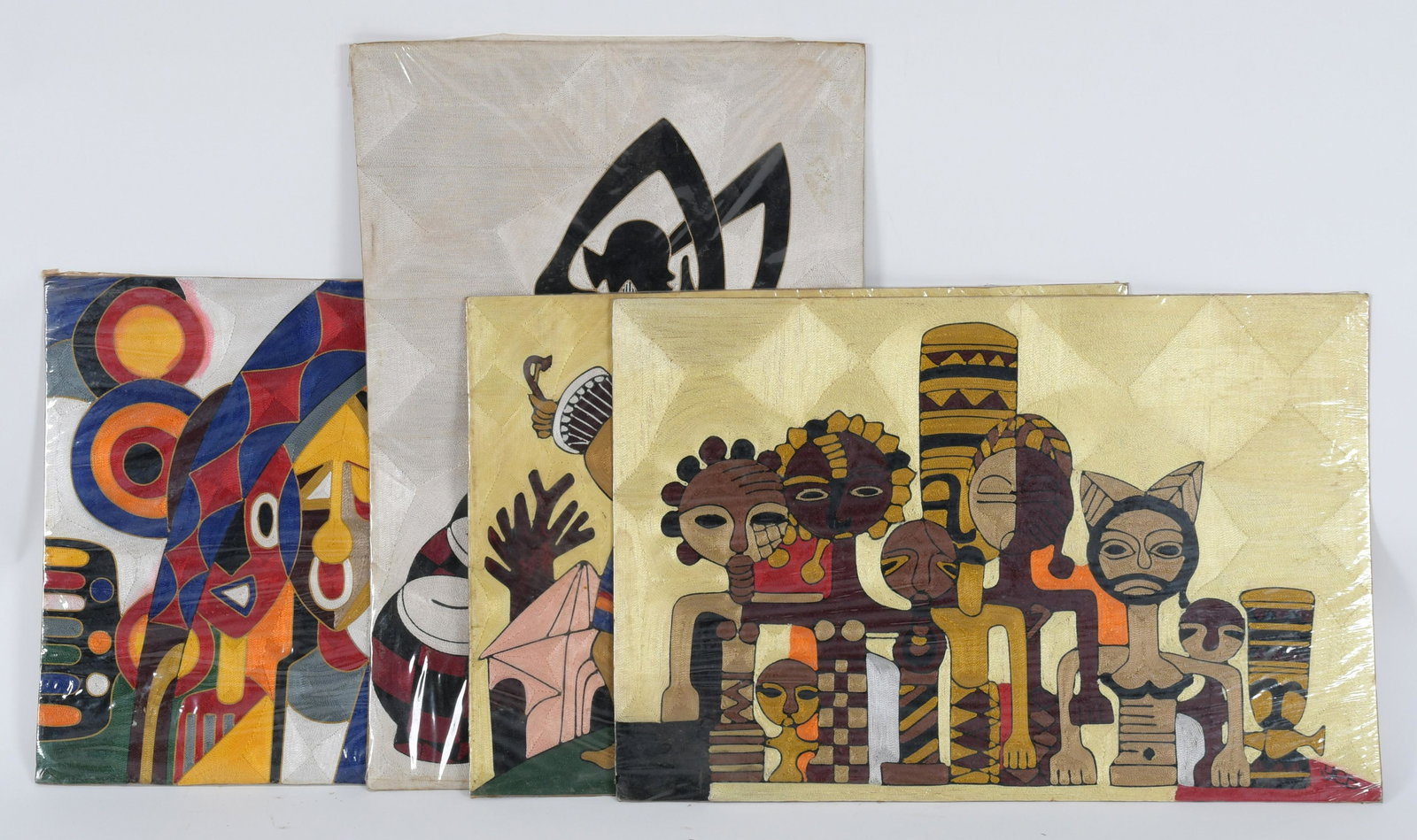 Four African Yeboah Family Silk Pictures (1 of 11)