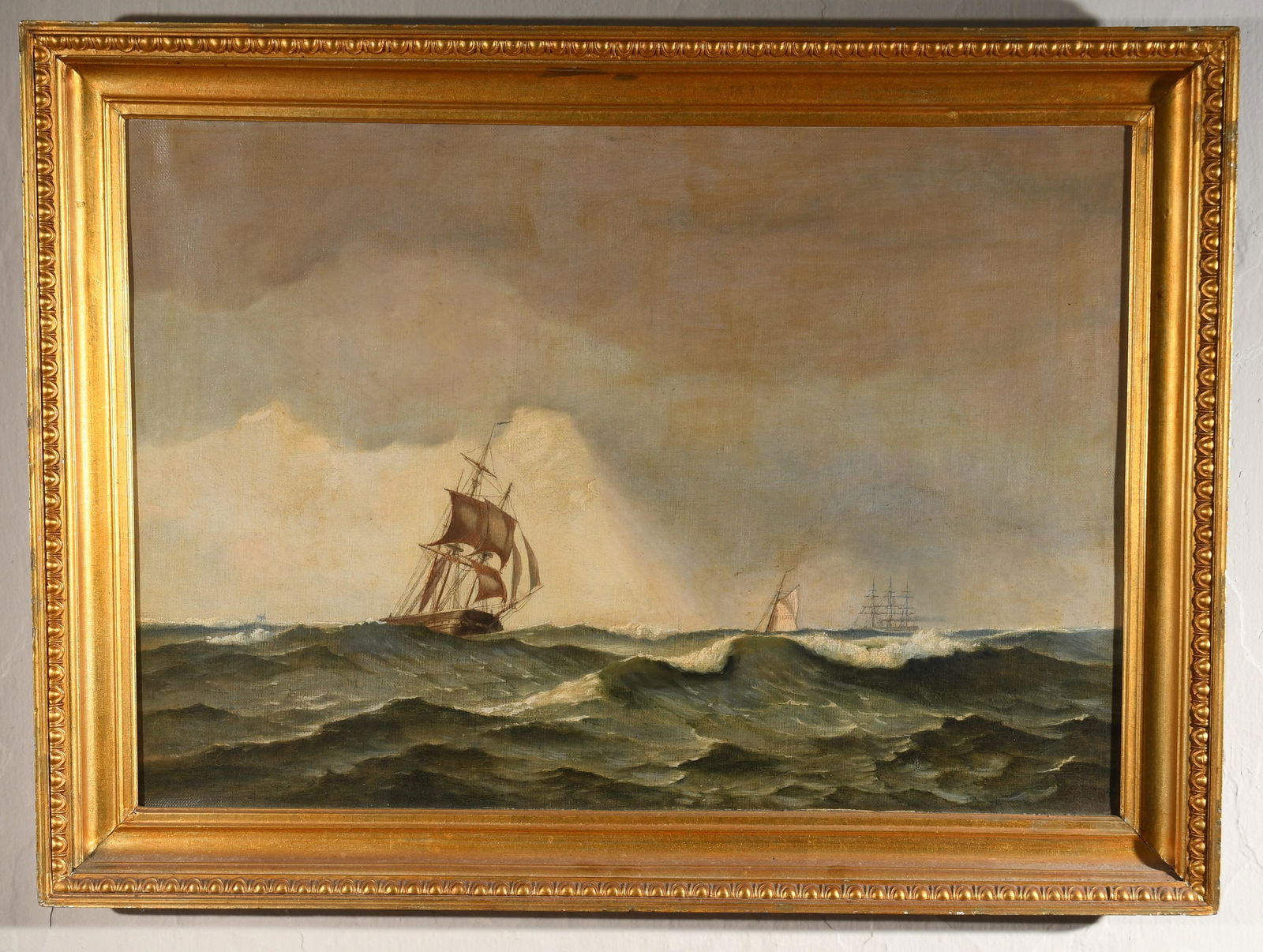 Continental School Seascape: Continental School (19th Century), Seascape, oil on canvas, signed C. Ottesen and dated 1878 lower left. Dimensions:19 x 27in; frame 23 x 31in. IMPORTANT NOTE: ALL preview and pickups for this sale ar