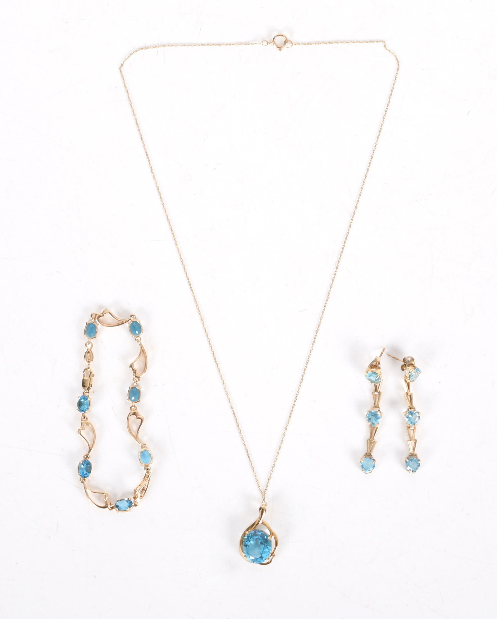 Jewelry Set, Gold and Blue Topaz (1 of 8)