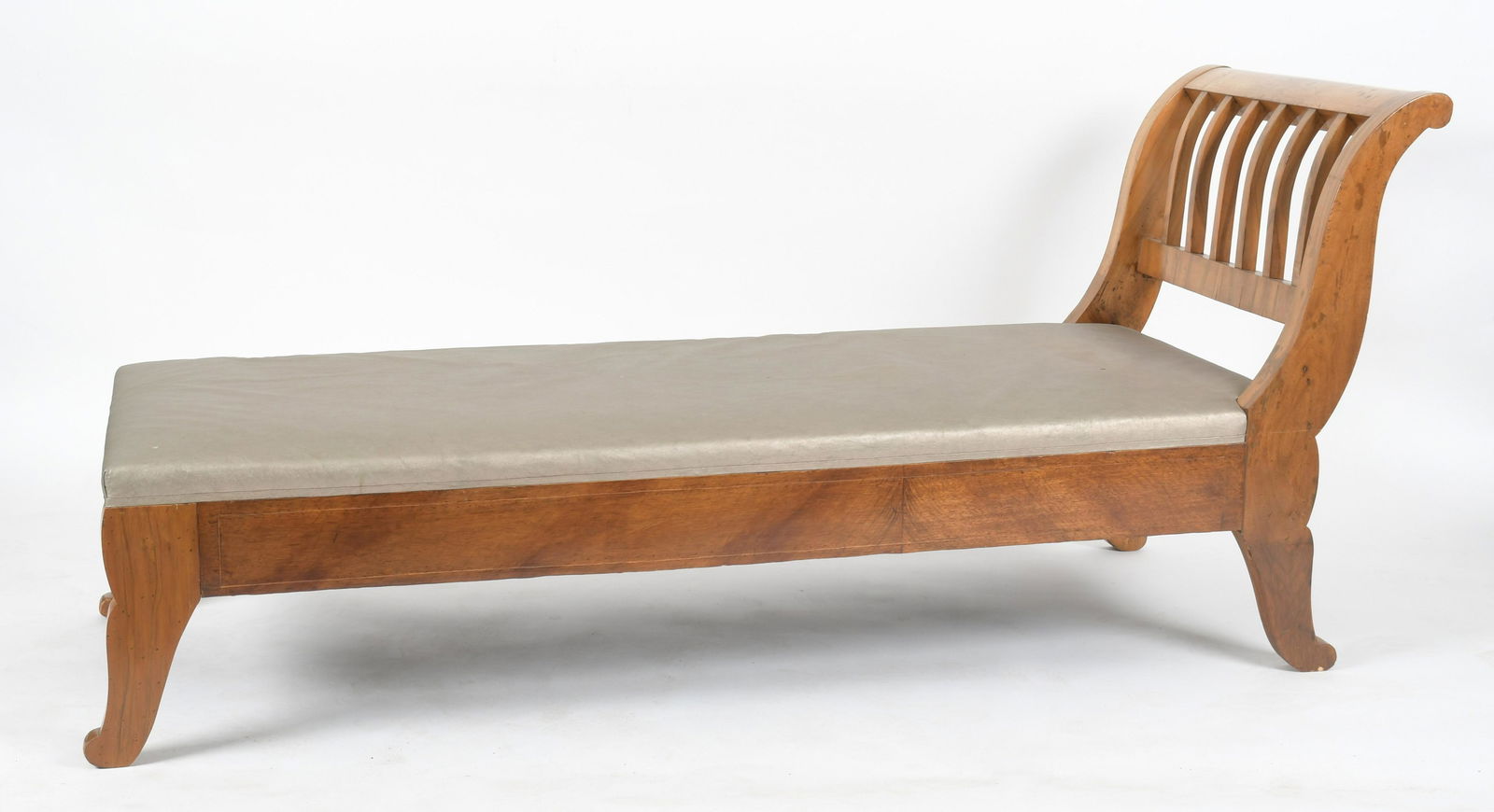 Neoclassical Inlaid Walnut Chaise Lounge (1 of 8)