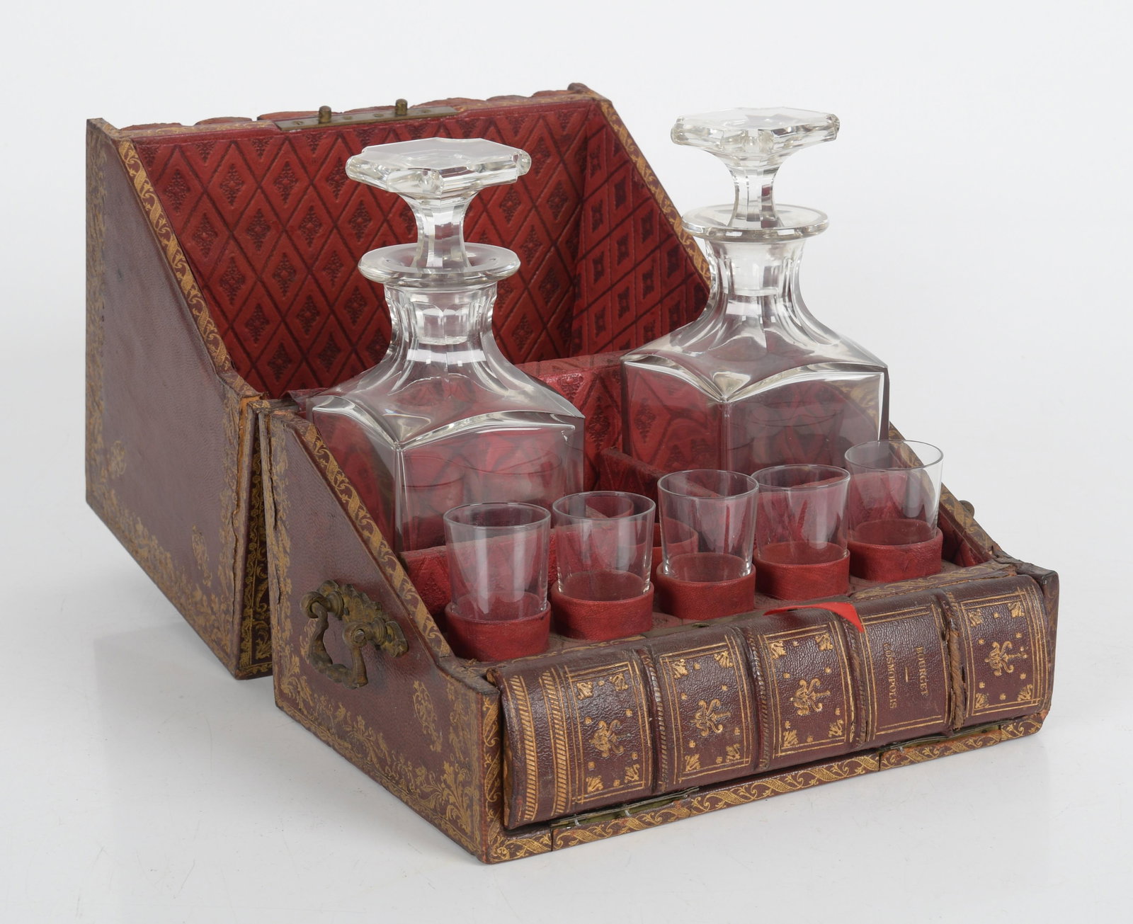 Leather Book Spine Bottle Case / Tantalus (1 of 11)