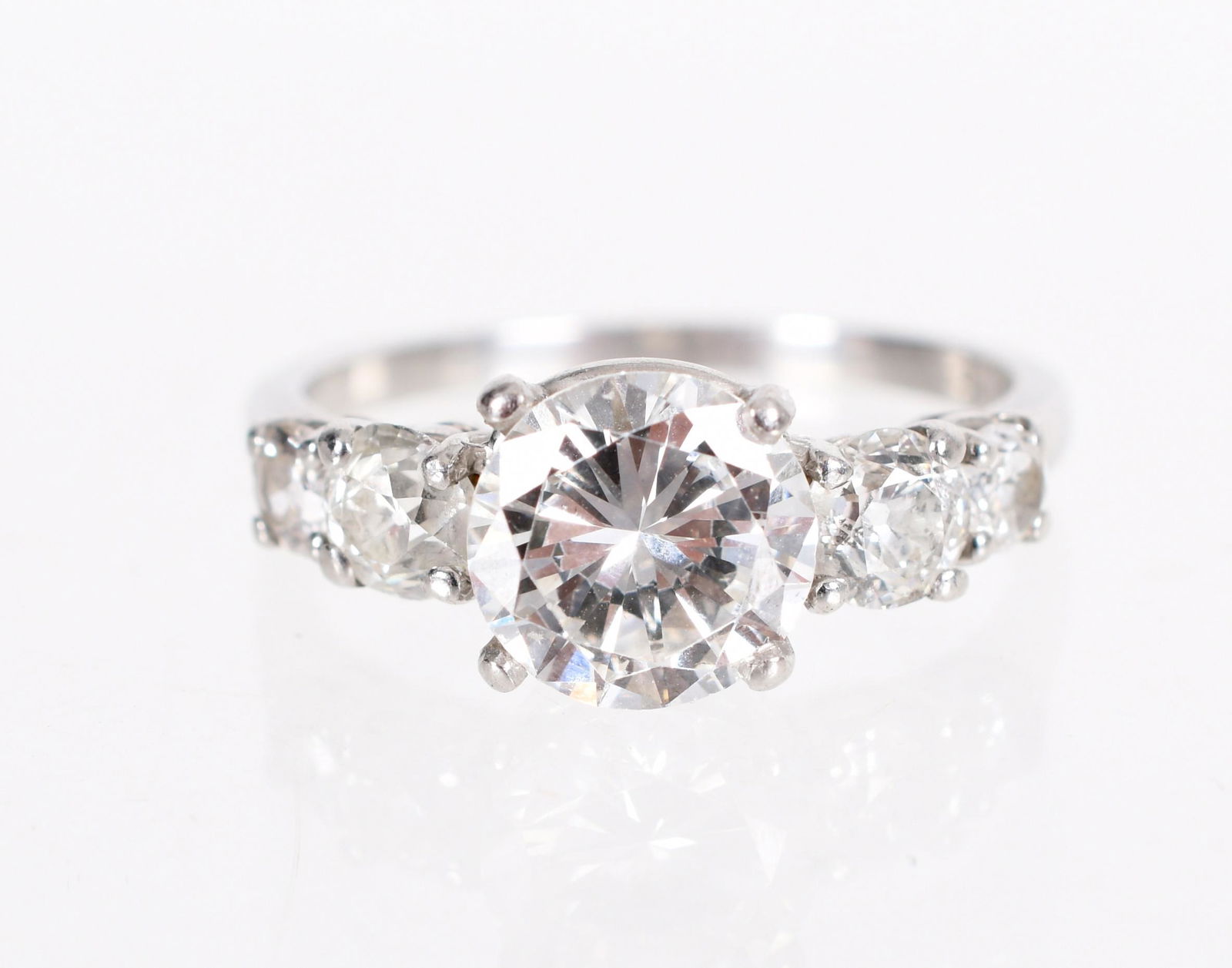 A 2.13 Ct Diamond and Platinum Engagement Ring (1 of 7)