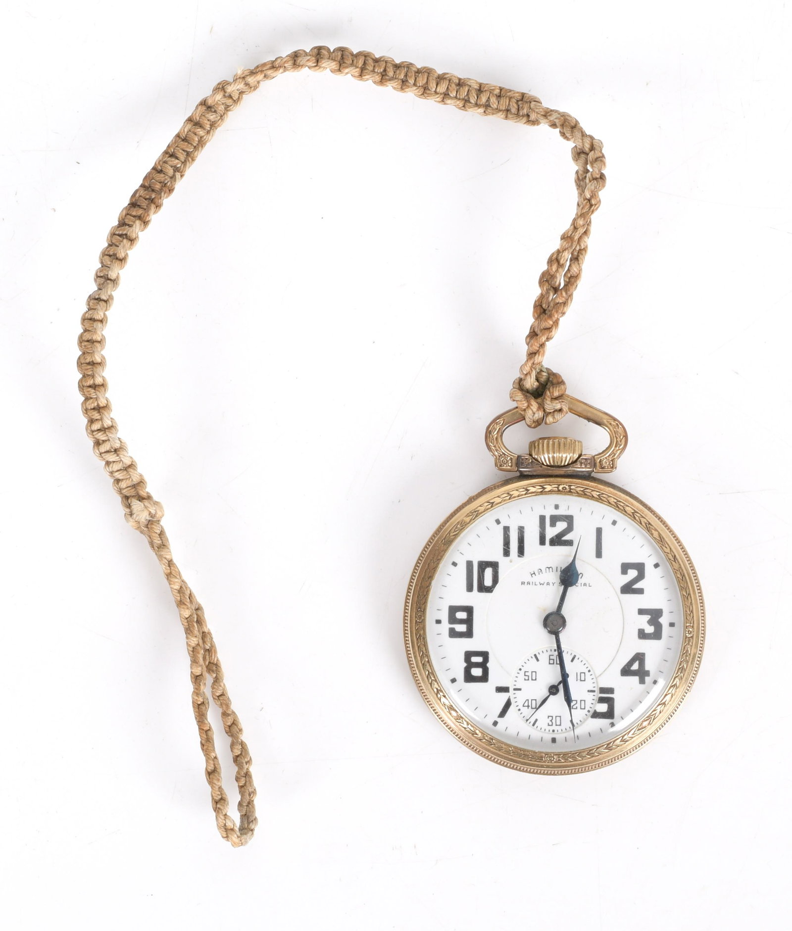 A Hamilton Railway Special Pocket Watch: Serial number 4054425, 22 jewel movement and 10k gold plated case. Dimensions: 50 mm in diameter. Provenance: From a local estate.
