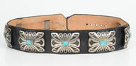 A Vintage Native American Silver Belt