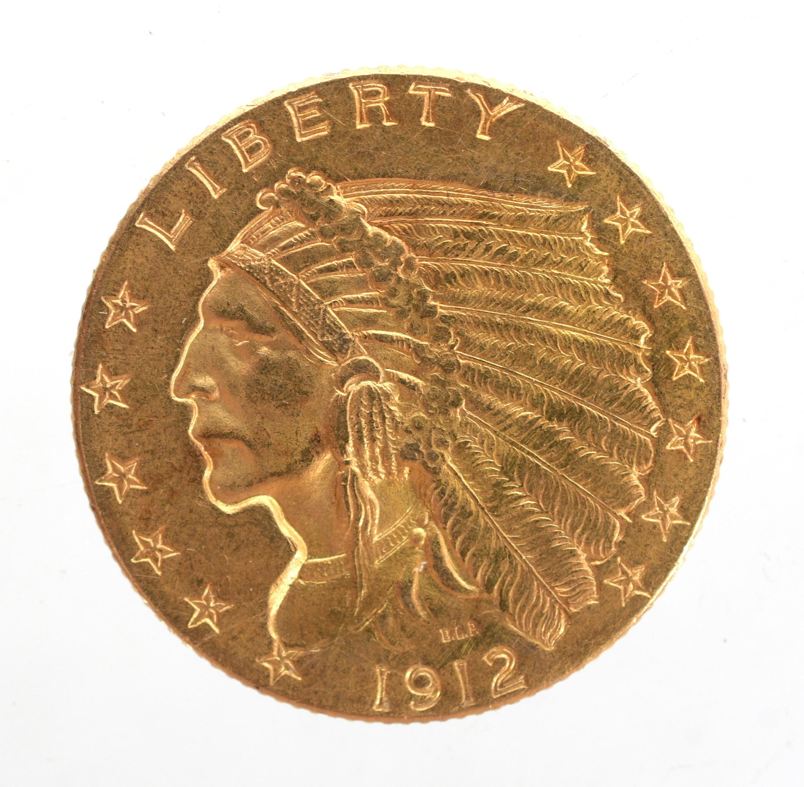 A U.S. 1912 Gold 2 1/2 Dollar Coin (1 of 2)