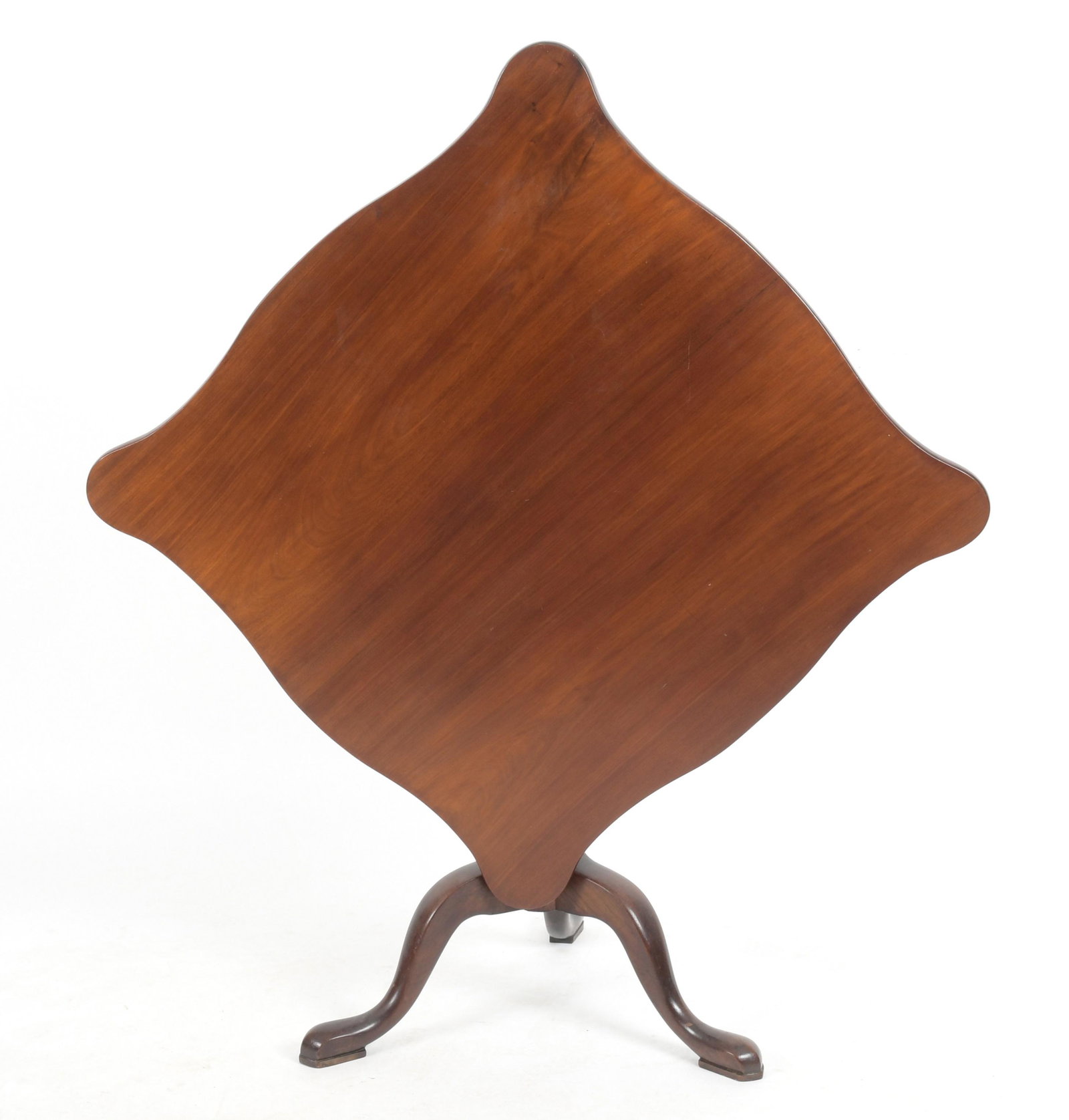 Queen Anne Mahogany Tilt-Top Breakfast Table: A Queen Anne Mahogany Tilt-Top Breakfast Table, 18th Century, with undulating rectangular top. Dimensions: Height 28 3/4in; width 33 3/4in; depth 34 1/4in. Provenance: From a Morristown, NJ estate.