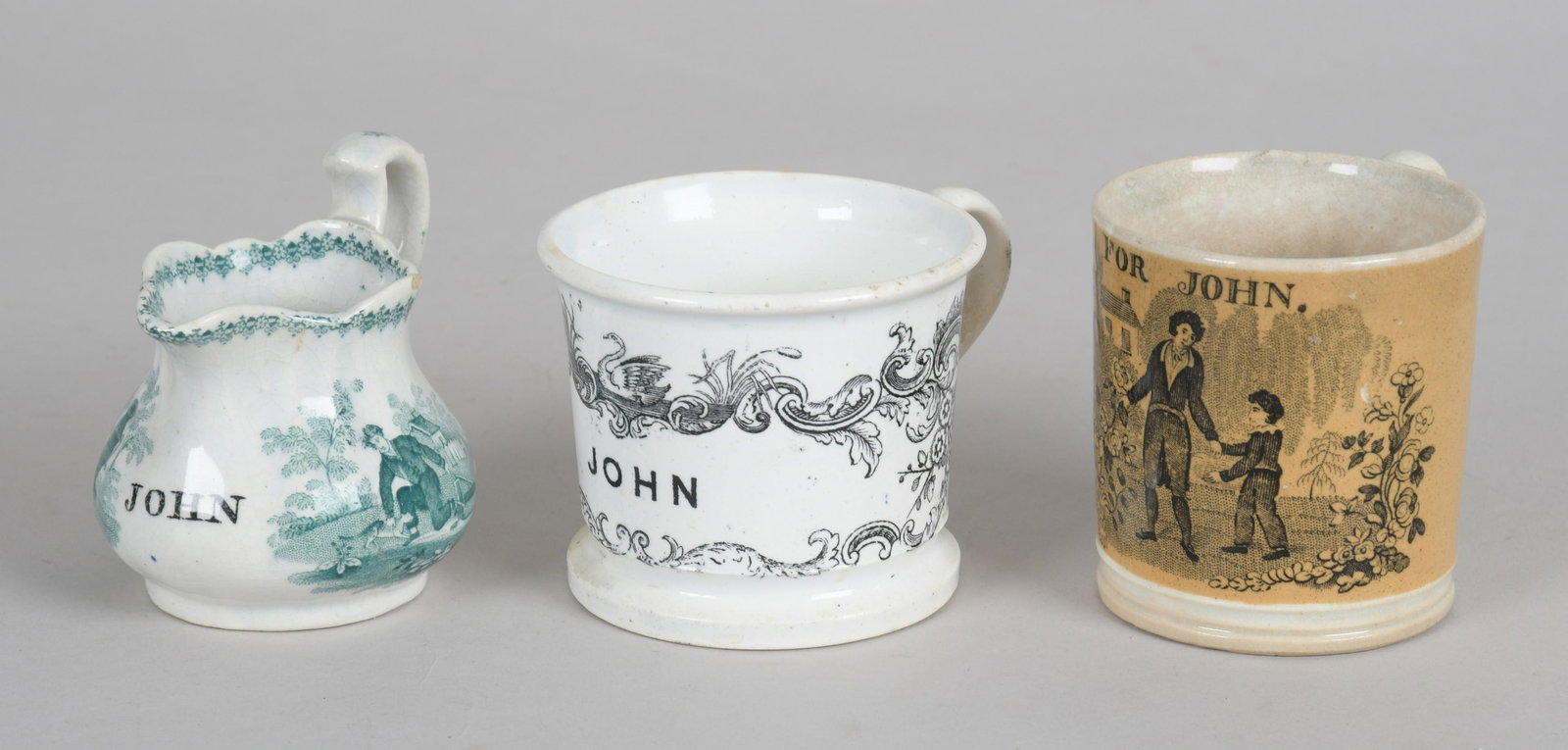 Three Pieces, "John" Transferware (1 of 11)