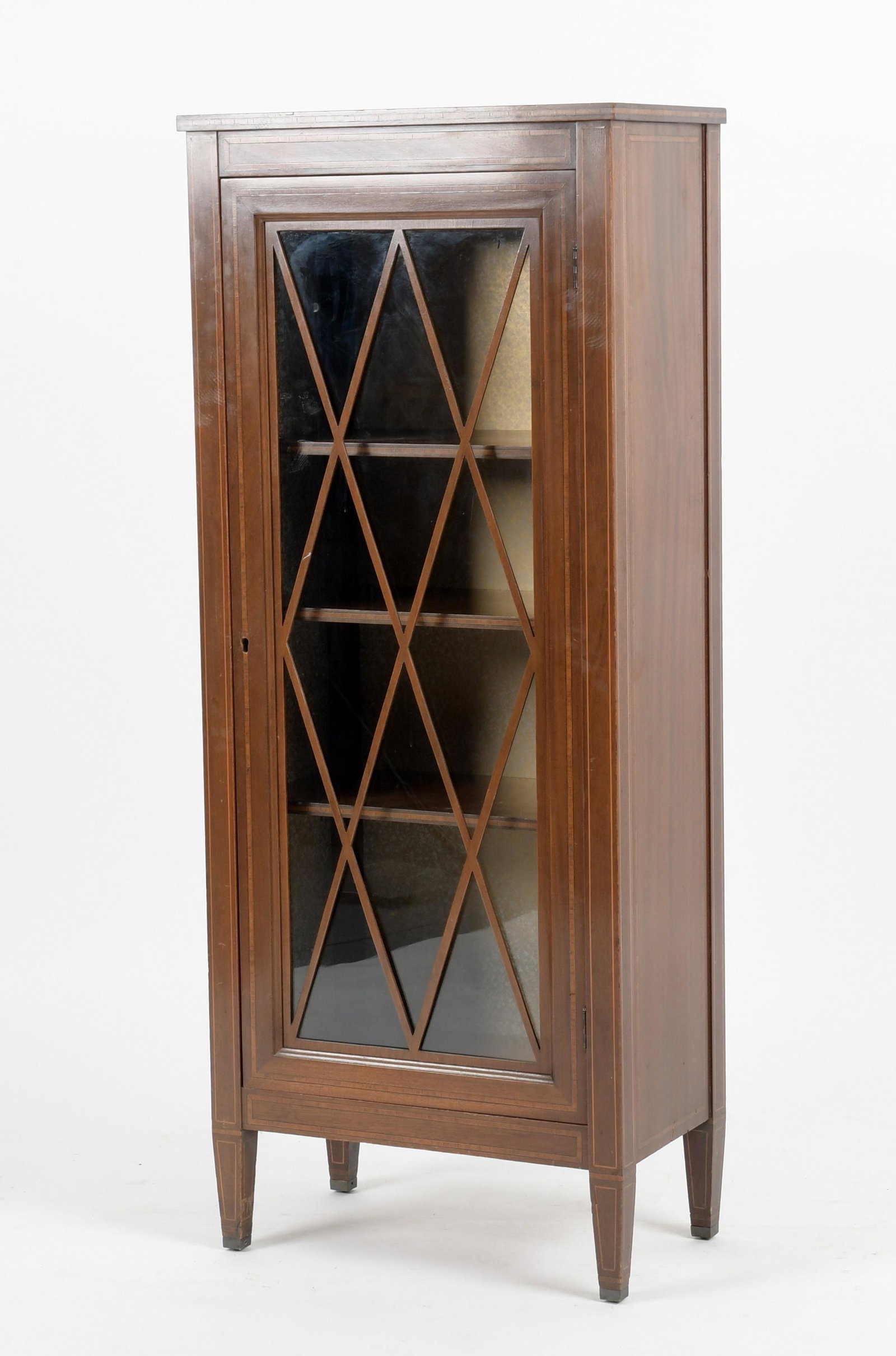 George III Style Inlaid Mahogany Bookcase (1 of 7)